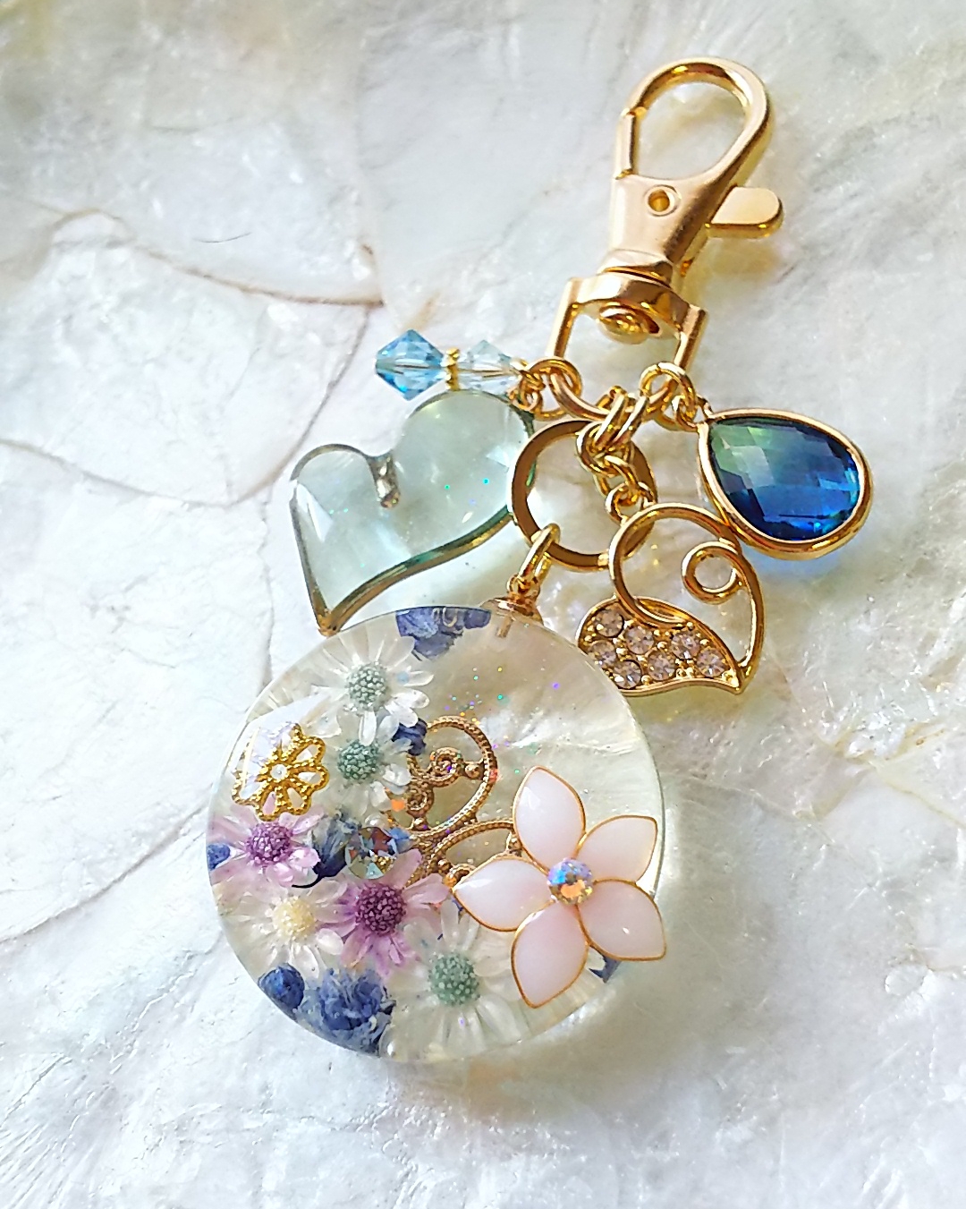 Star flower bloom キーホルダー（ブルー）の画像4