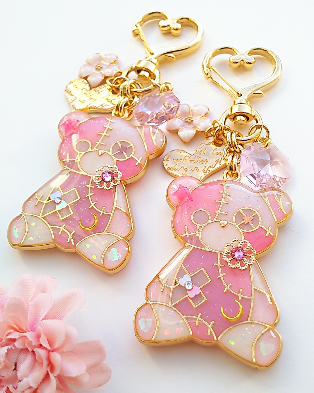 パステルピンクベアー🐻バッグチャームの画像2