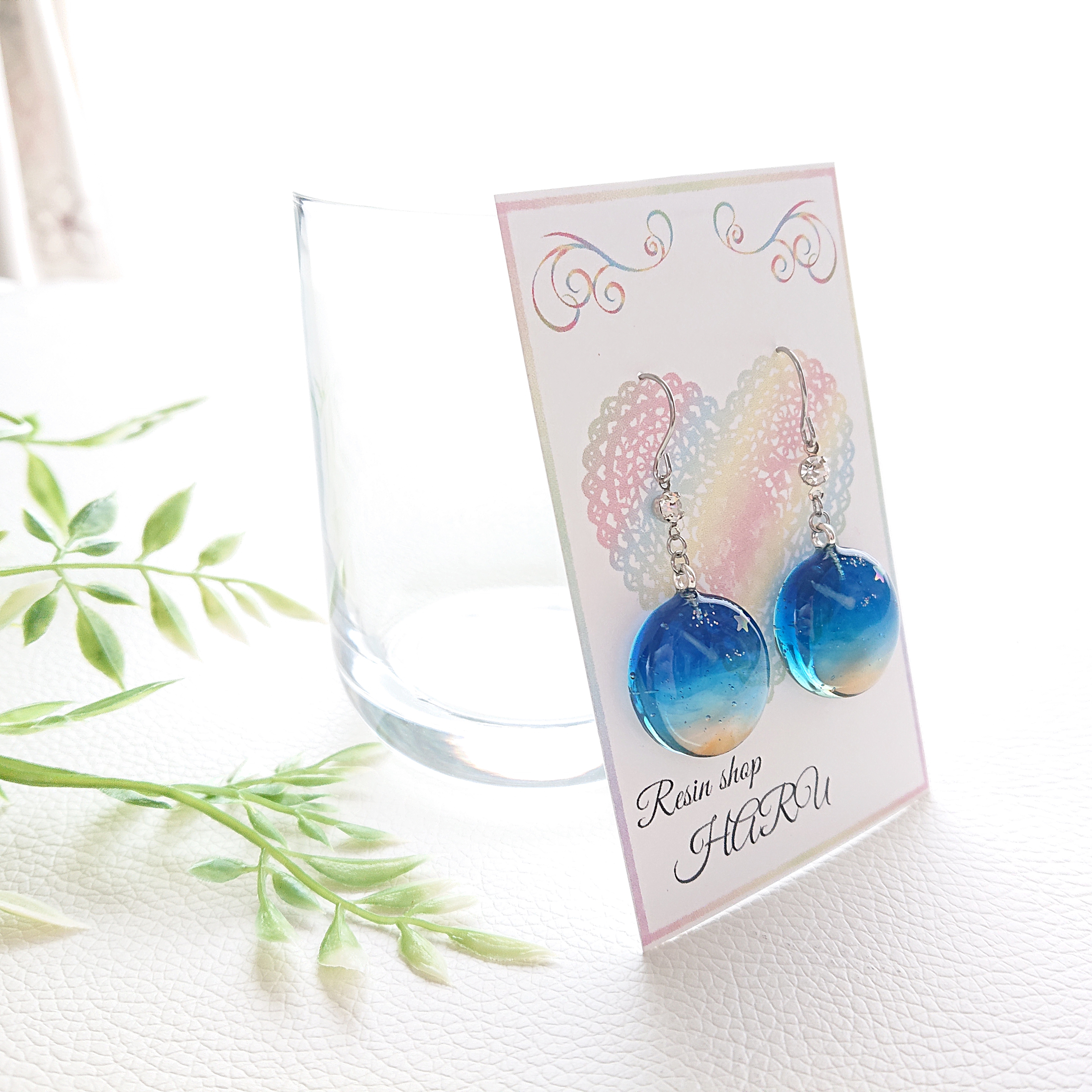 １番星。.*・°円型レジンピアス・イヤリングの画像2