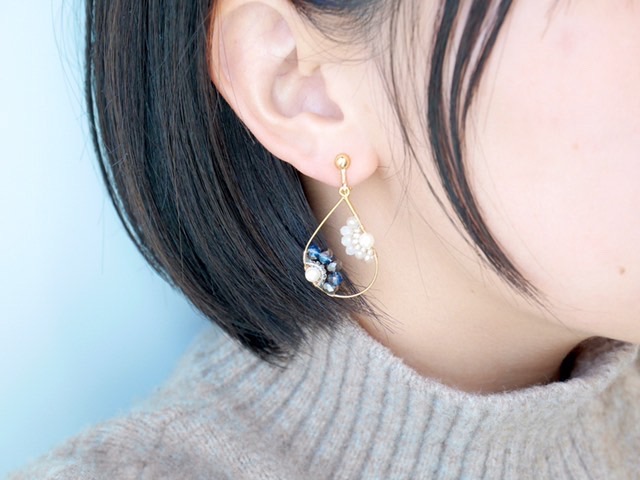 【金具選択可】しずく　小　［ピンク×ピンク］の画像3