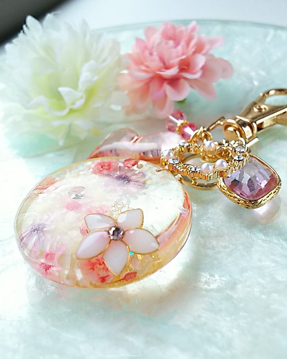 Star flower bloom キーホルダー（ピンク）の画像3