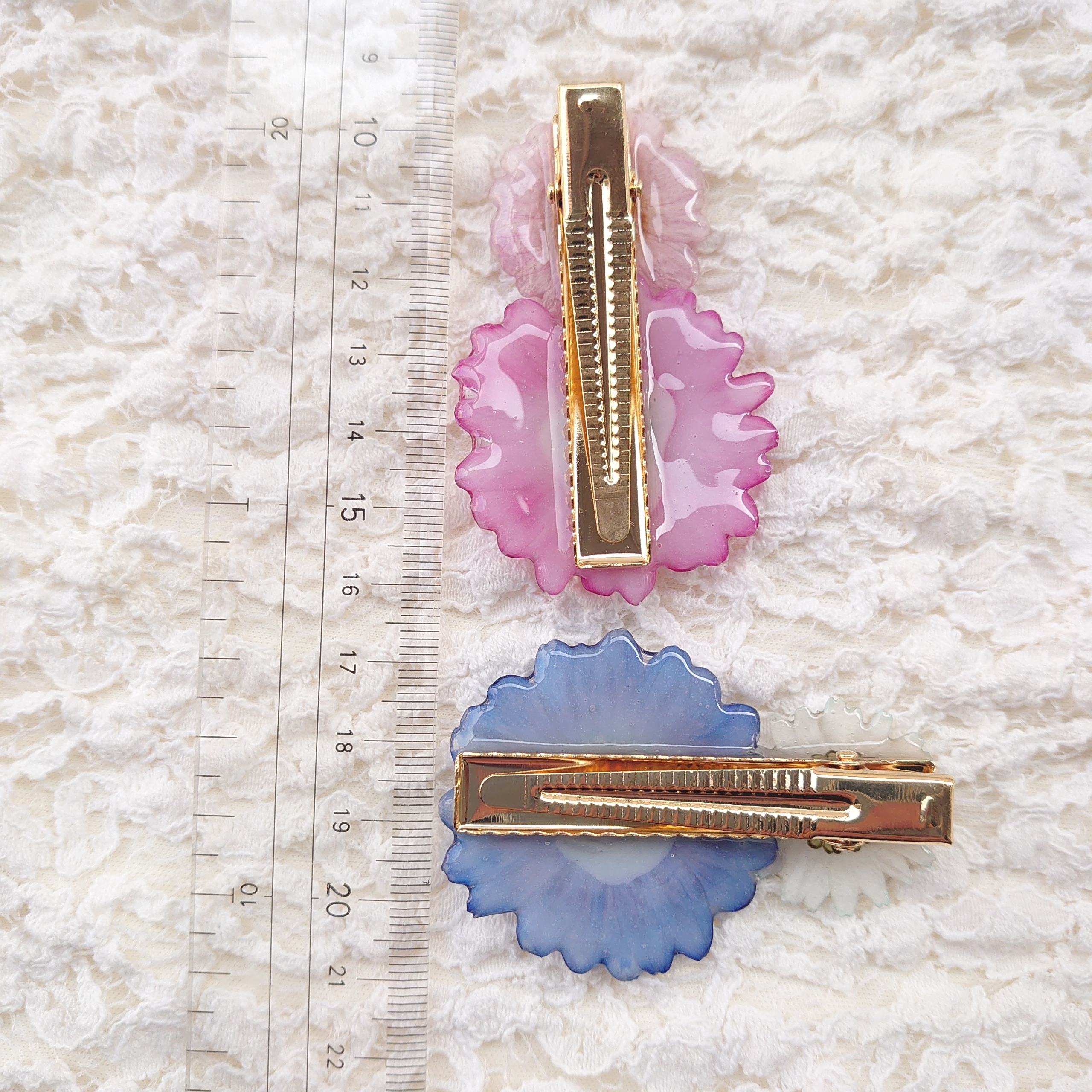 染めマーガレットのヘアクリップ・ピンクの画像3