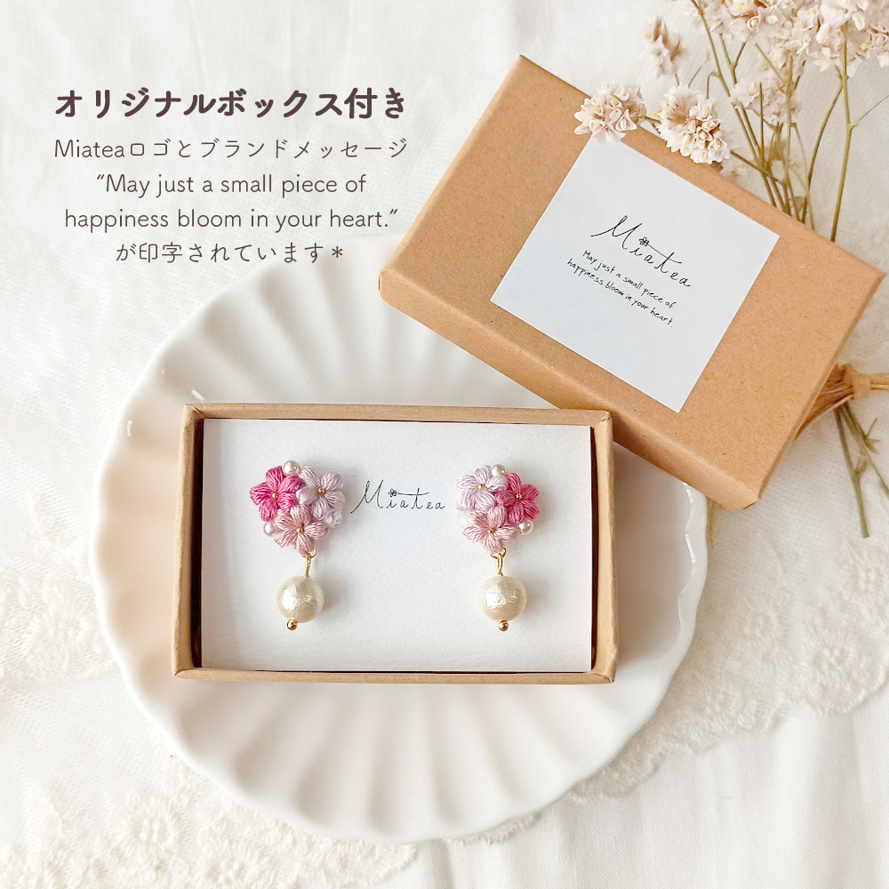 三つ花のブーケ“春色パステル〜花摘み〜”／ピアス・イヤリングの画像6