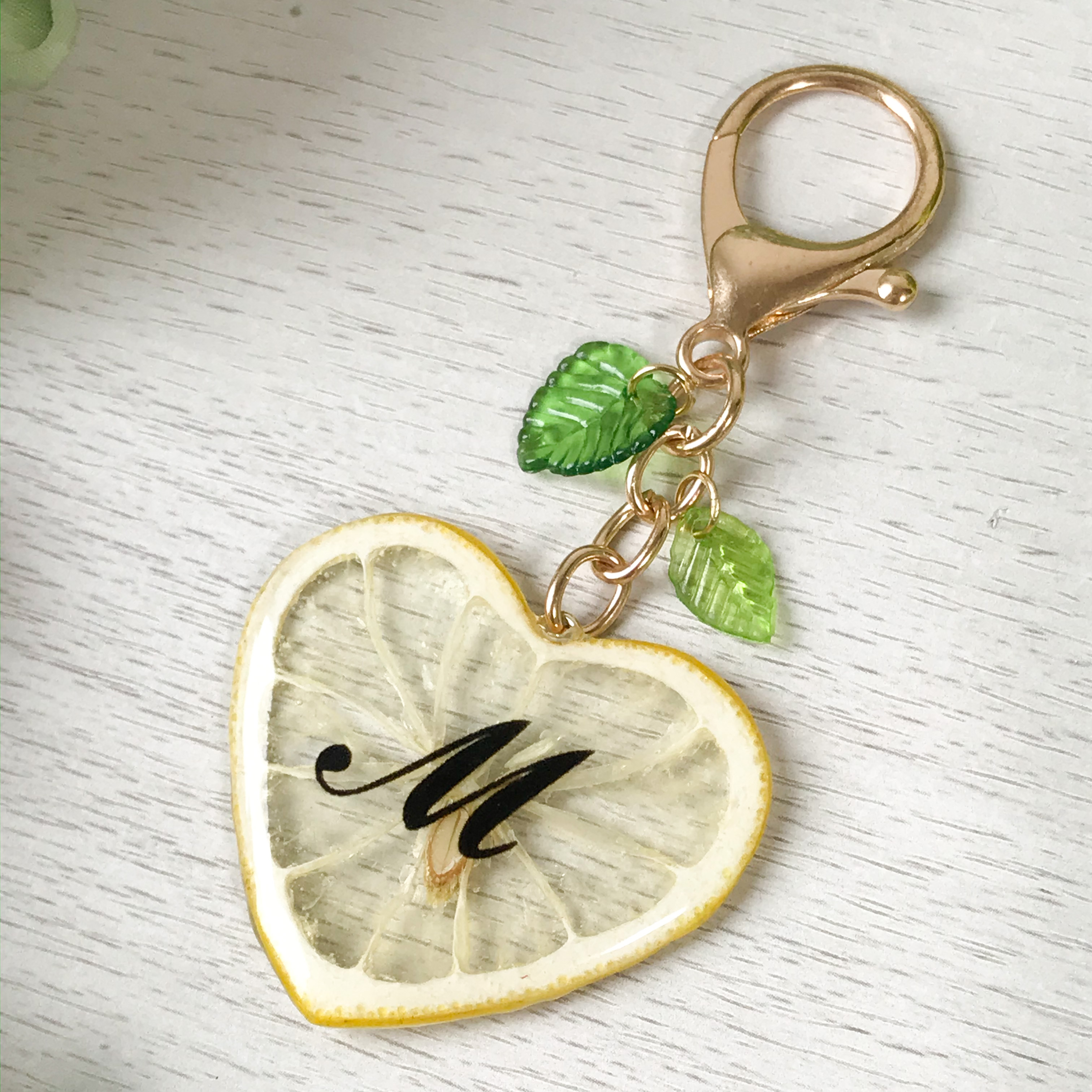 ハートレモン💛イニシャルキーホルダーの画像3