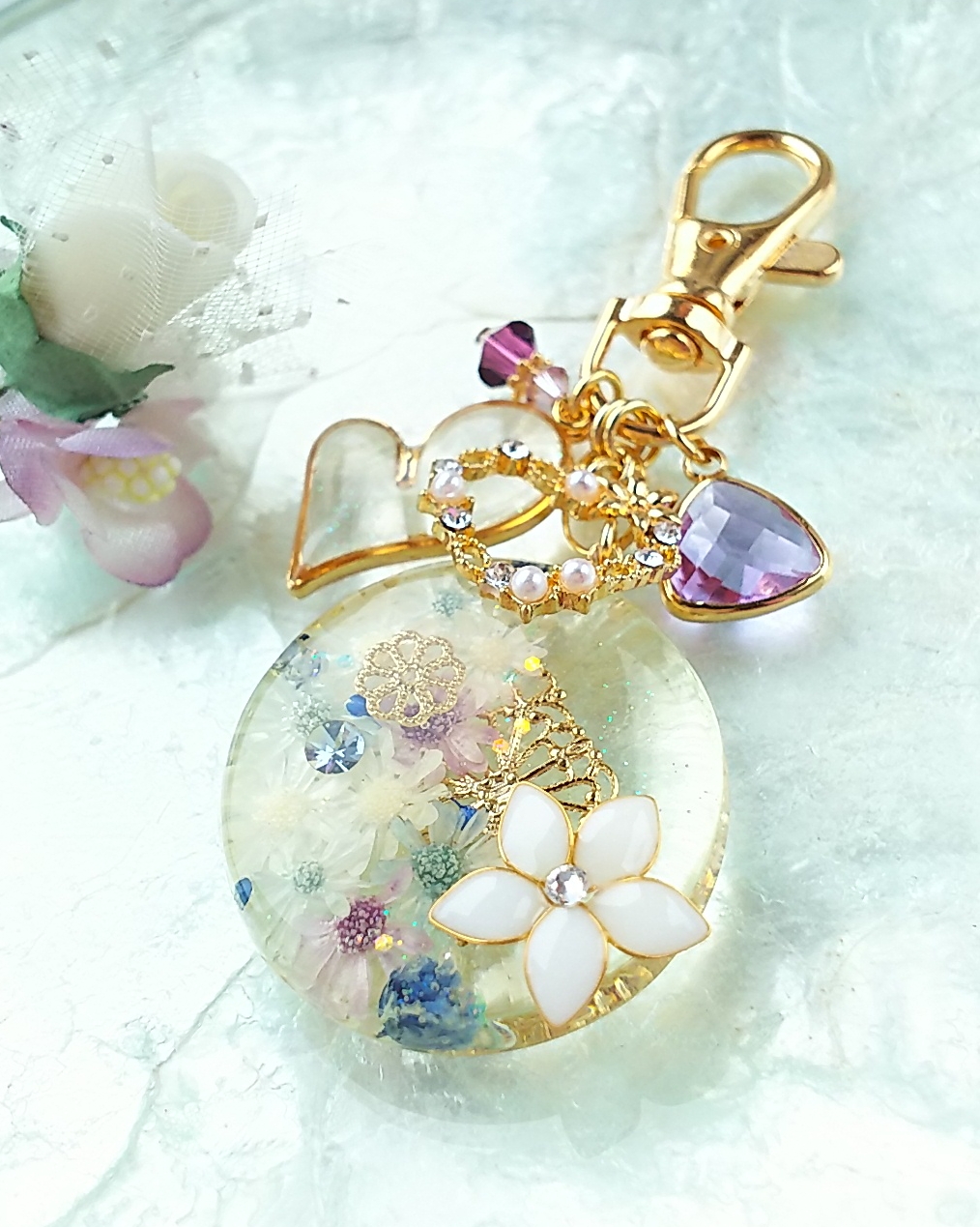 Star flower bloom キーホルダー（ブルーラベンダー）の画像4