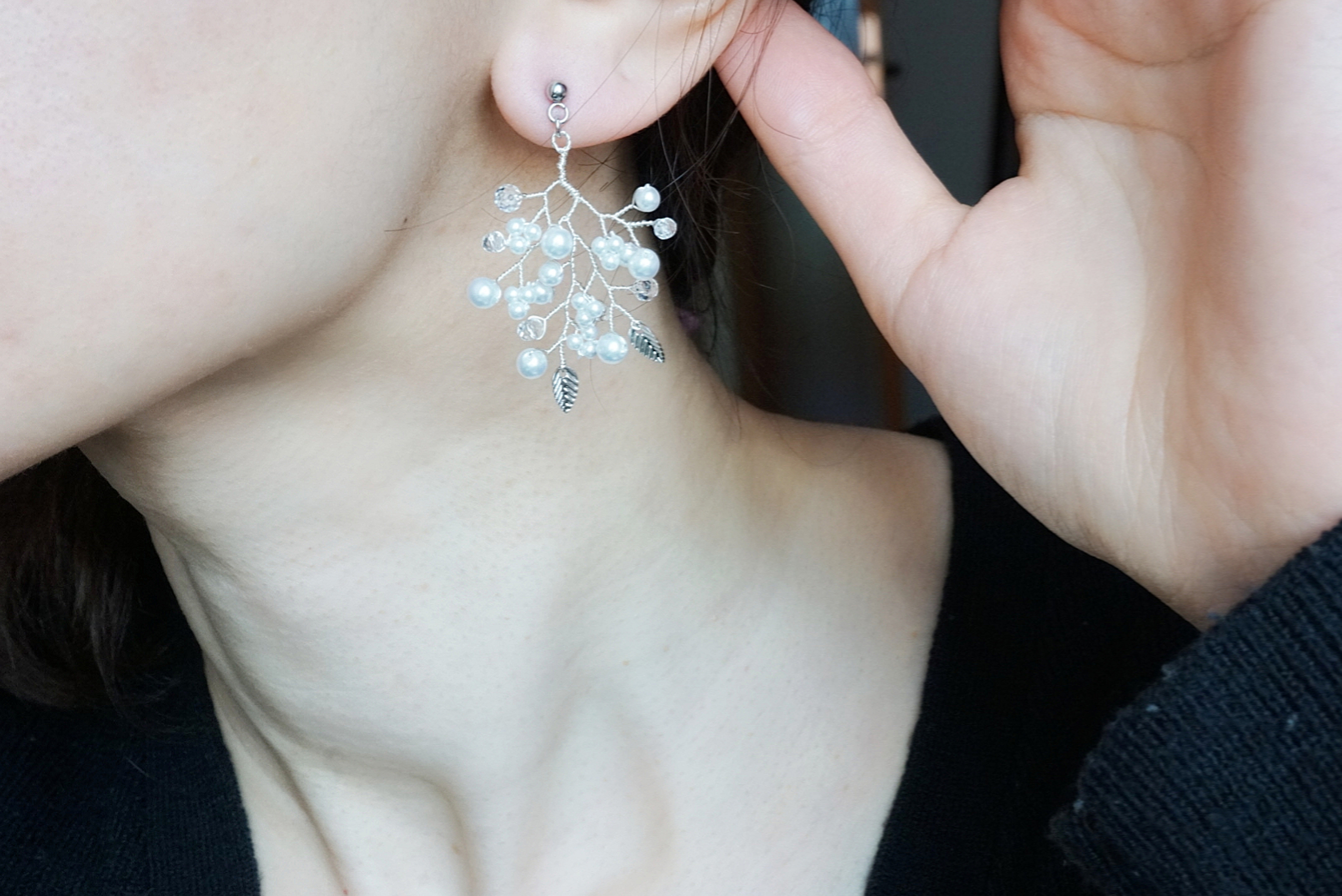 リーフ付き小枝(シルバー)の画像4