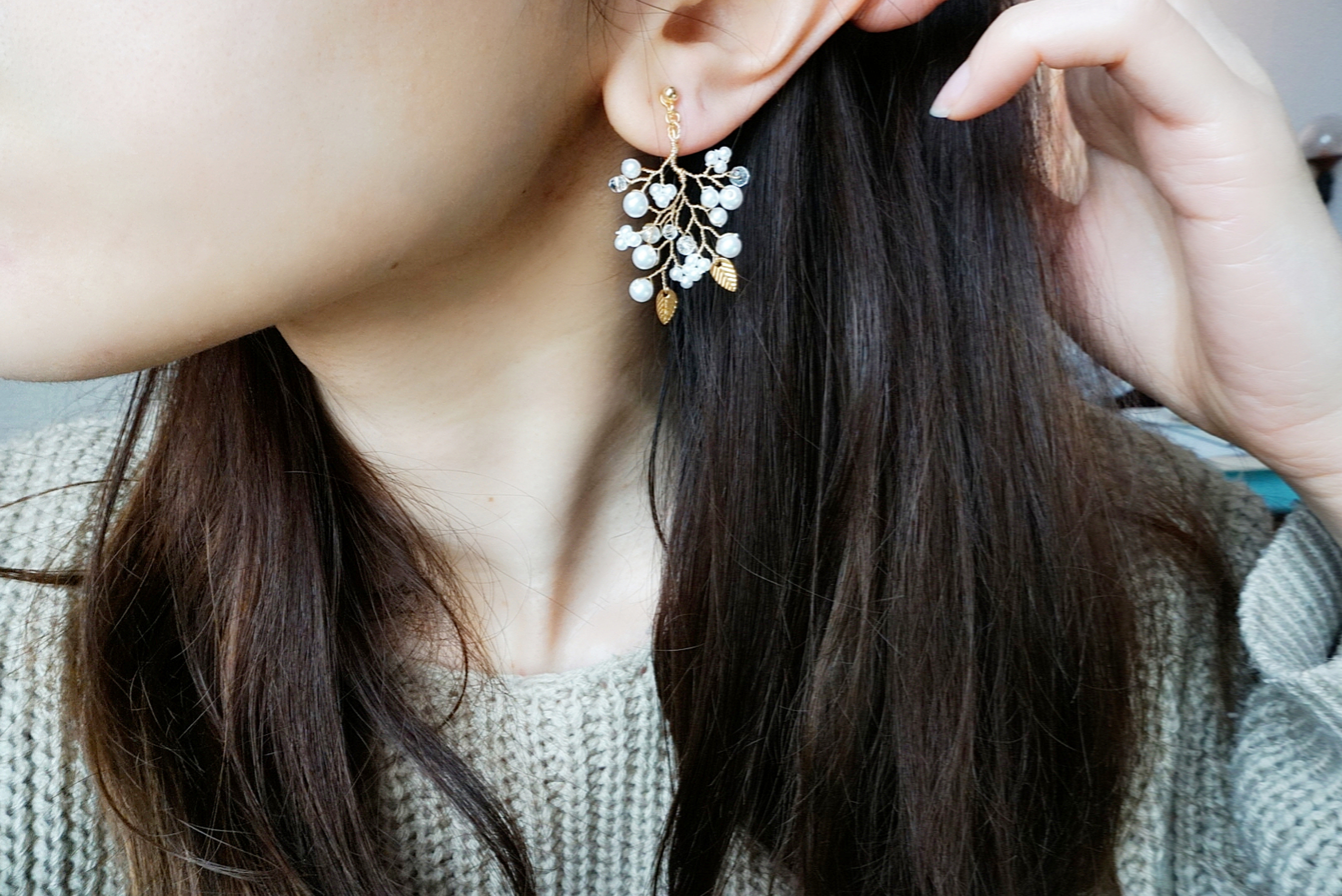 リーフ付き小枝(ゴールド)の画像4