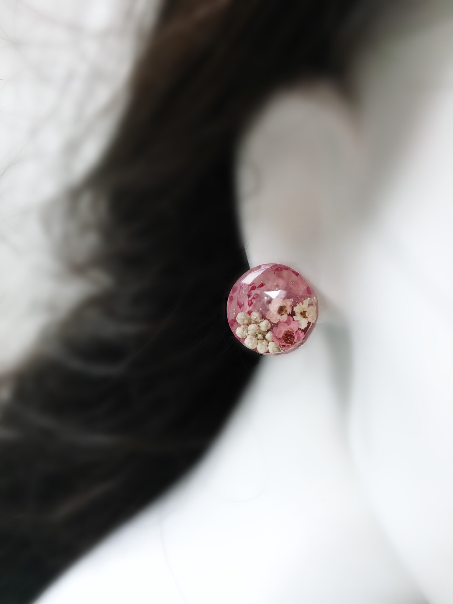 🌸受注製作🌸 Framboise Sky and Beautiful Flower (ピアス・イヤリング)の画像3