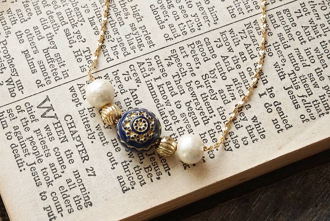 ドイツ製パーツとコットンパールのアンティークブレスレットの画像2