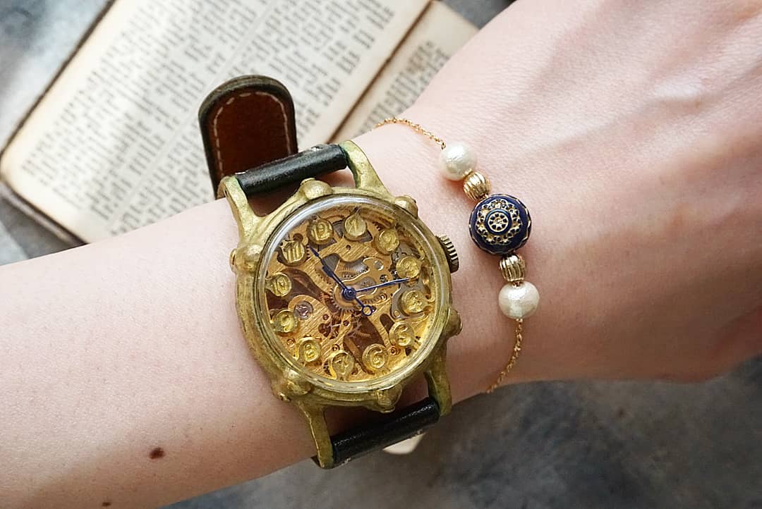 ドイツ製パーツとコットンパールのアンティークブレスレットの画像5