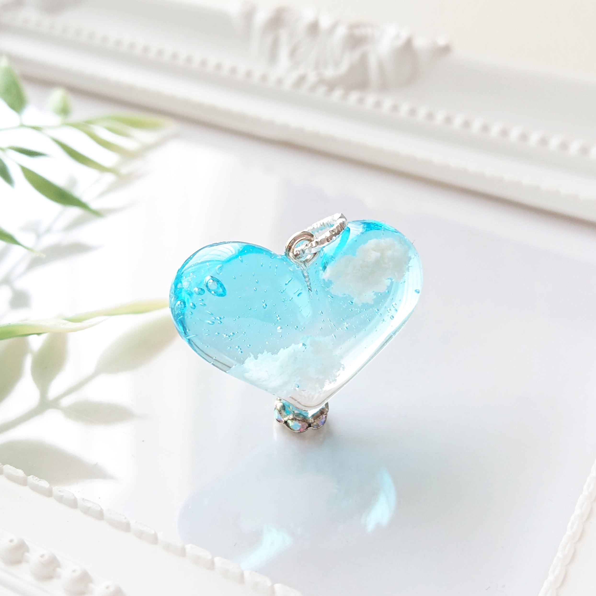 ハートの空。.*<ぷっくり> ハート型レジンネックレスの画像2