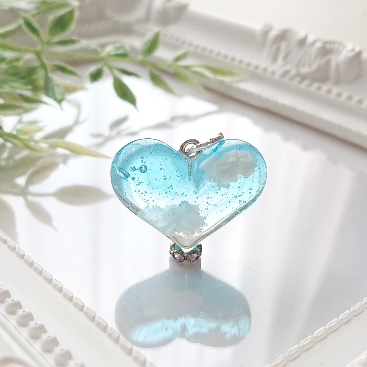 ハートの空。.*<ぷっくり> ハート型レジンネックレスの画像3