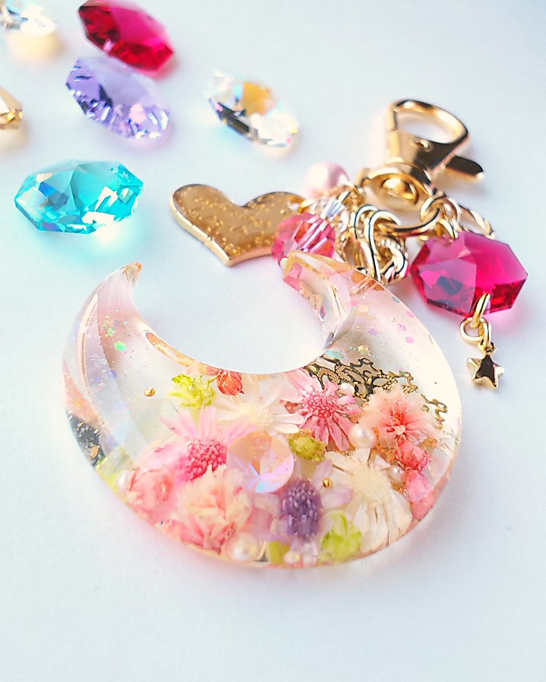 Moon flower field🌼キーホルダー（ピンク）の画像3