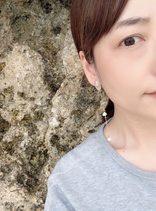 【送料無料】leaf flower chain pearl swing designの画像2