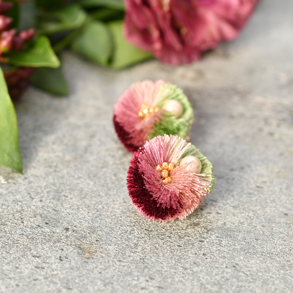 ポンポンタッセルピアス・イヤリング/ピンクの画像4