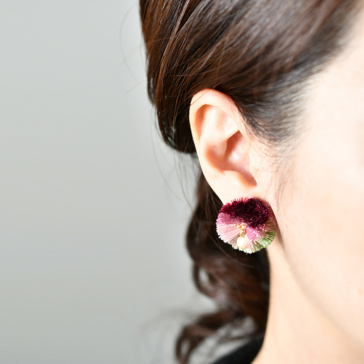 ポンポンタッセルピアス・イヤリング/ピンクの画像5