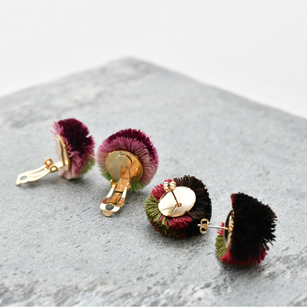 ポンポンタッセルピアス・イヤリング/ピンクの画像6