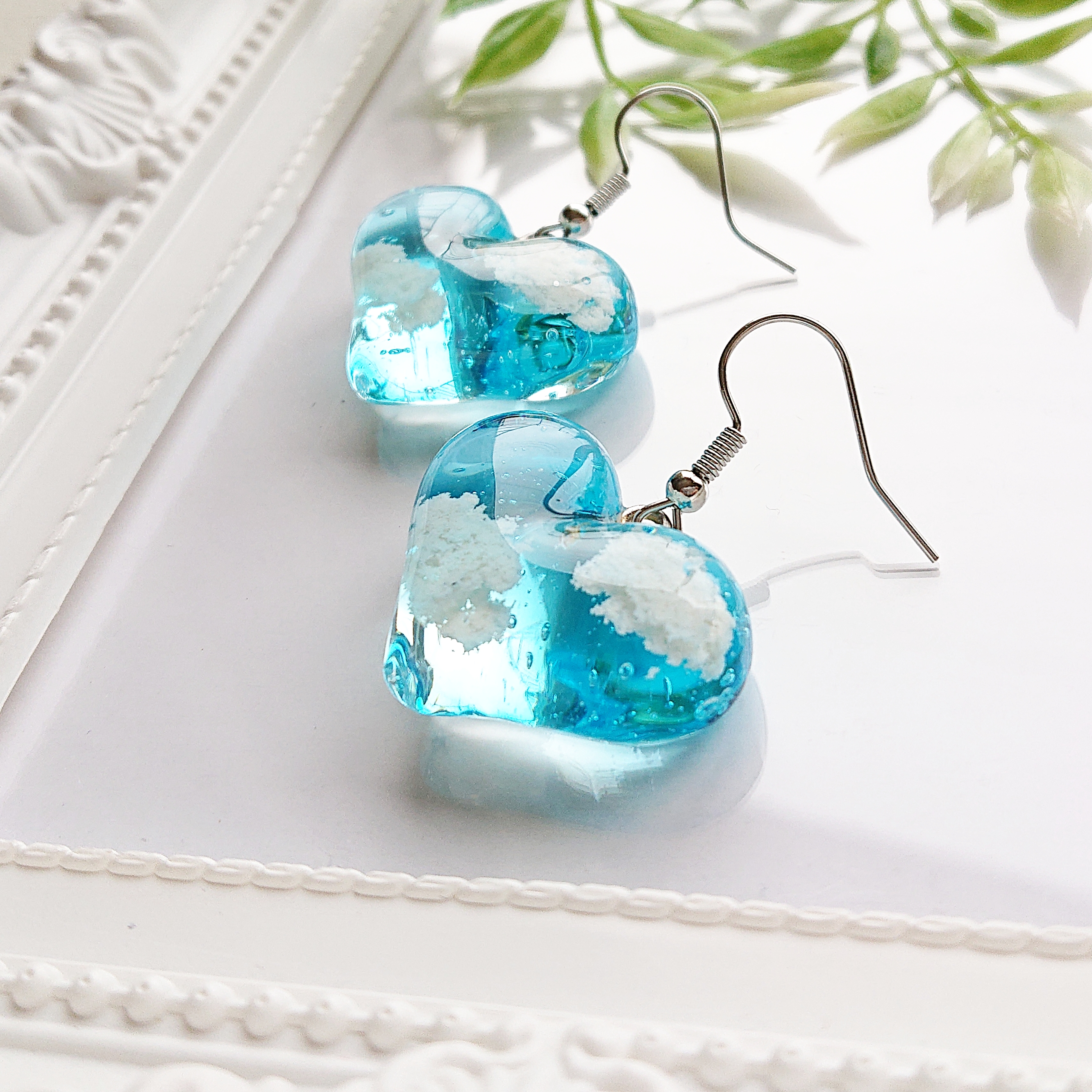 ハートの空。.*<ぷっくり> ハート型レジンピアス・イヤリングの画像2