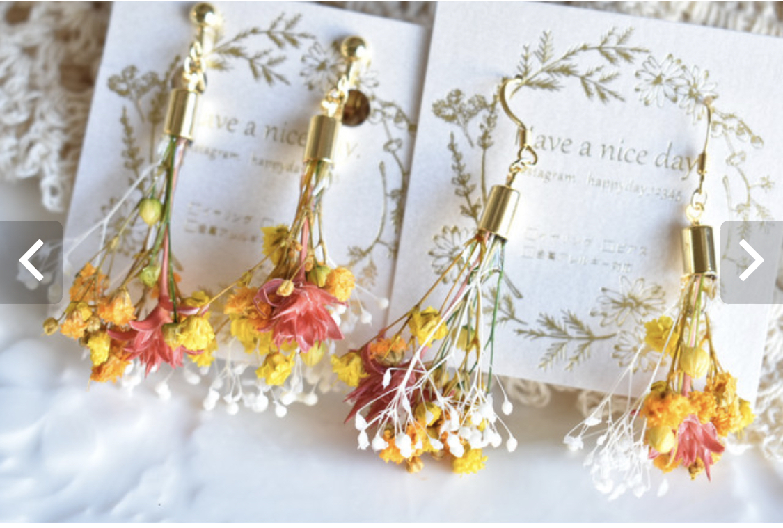 ビタミンカラー❁ブーケピアス・イヤリングの画像2