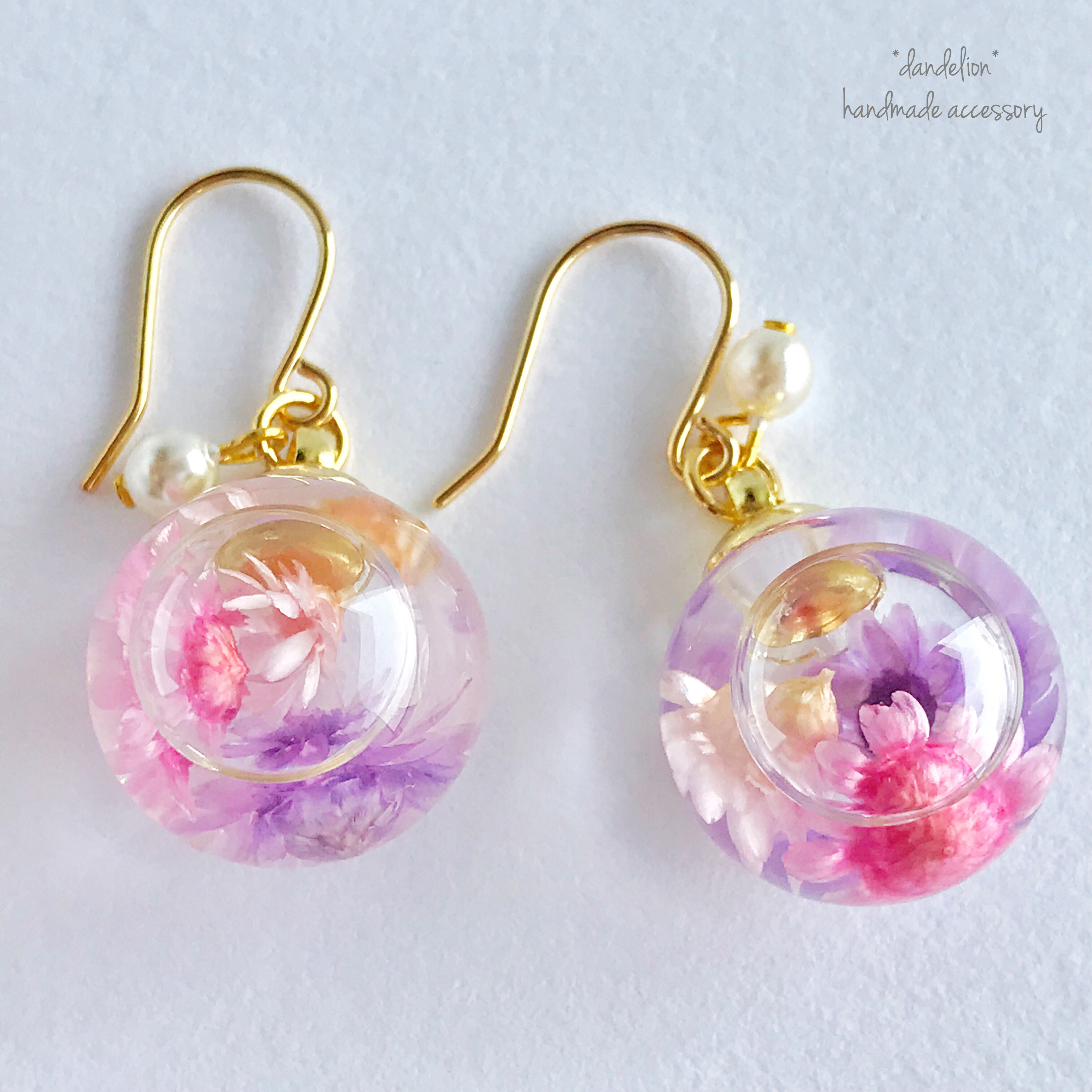 【わたあめカラー】ハーバリウムピアス/イヤリングの画像3