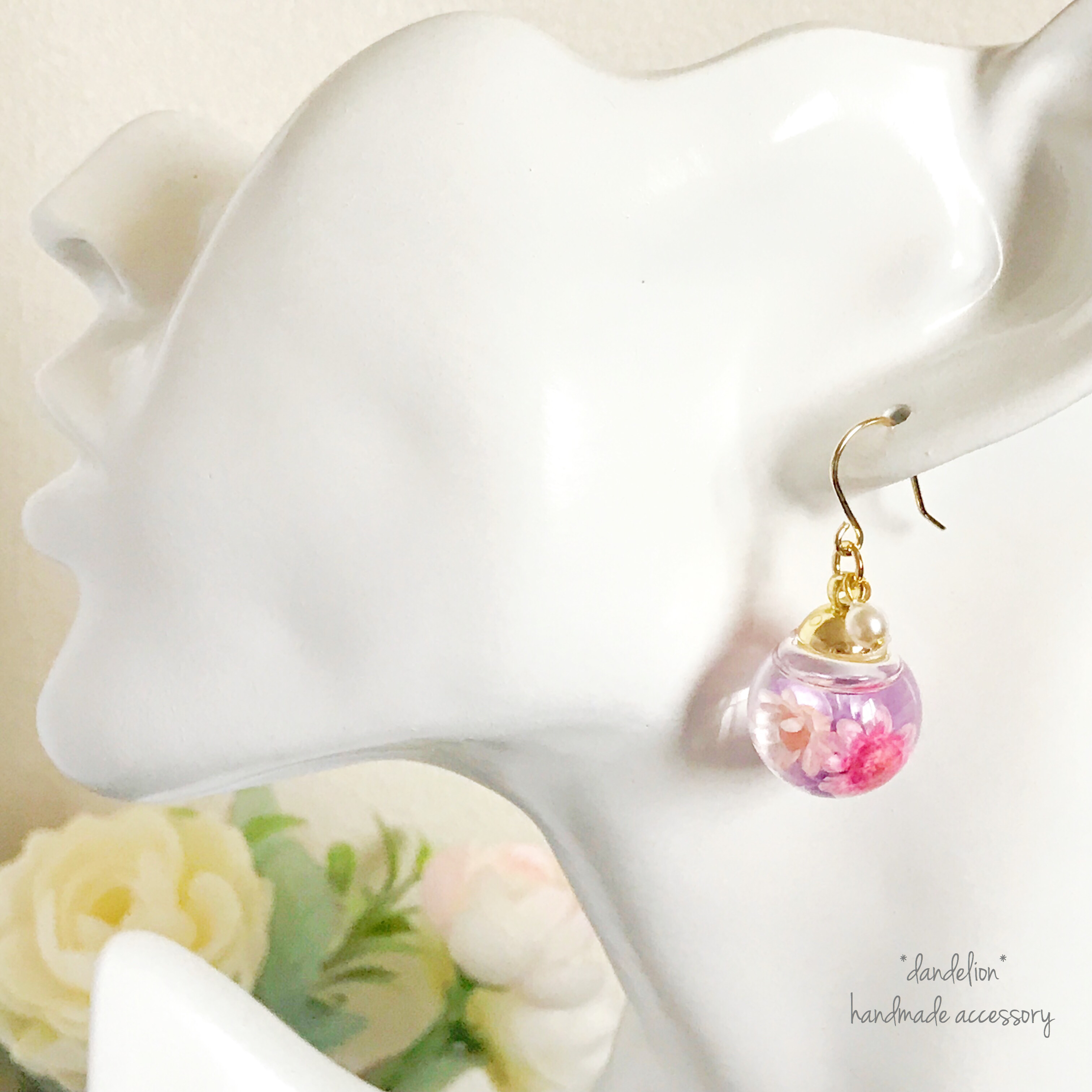 【わたあめカラー】ハーバリウムピアス/イヤリングの画像6