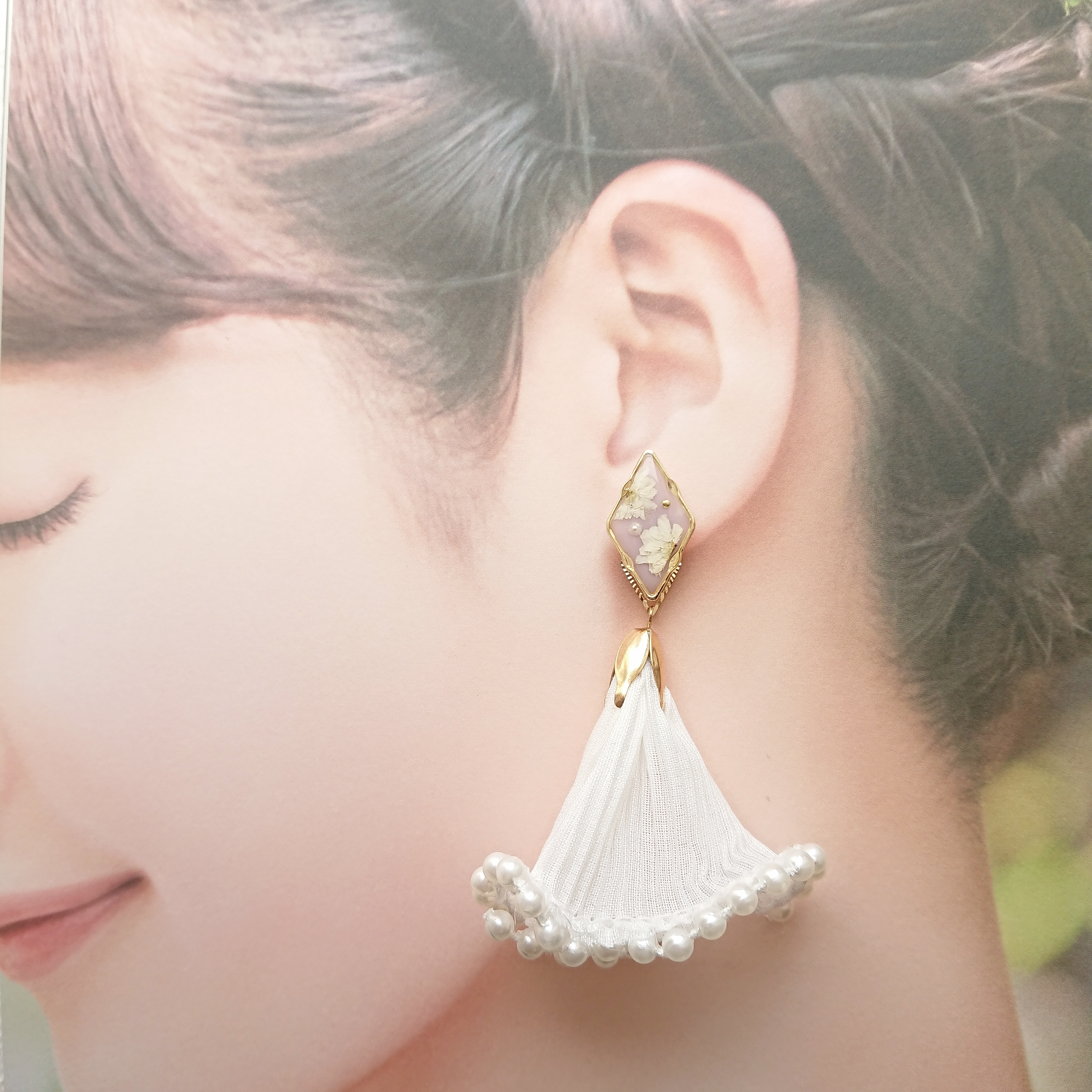 アンティークフリルタッセル ❁くすみパープルの画像2