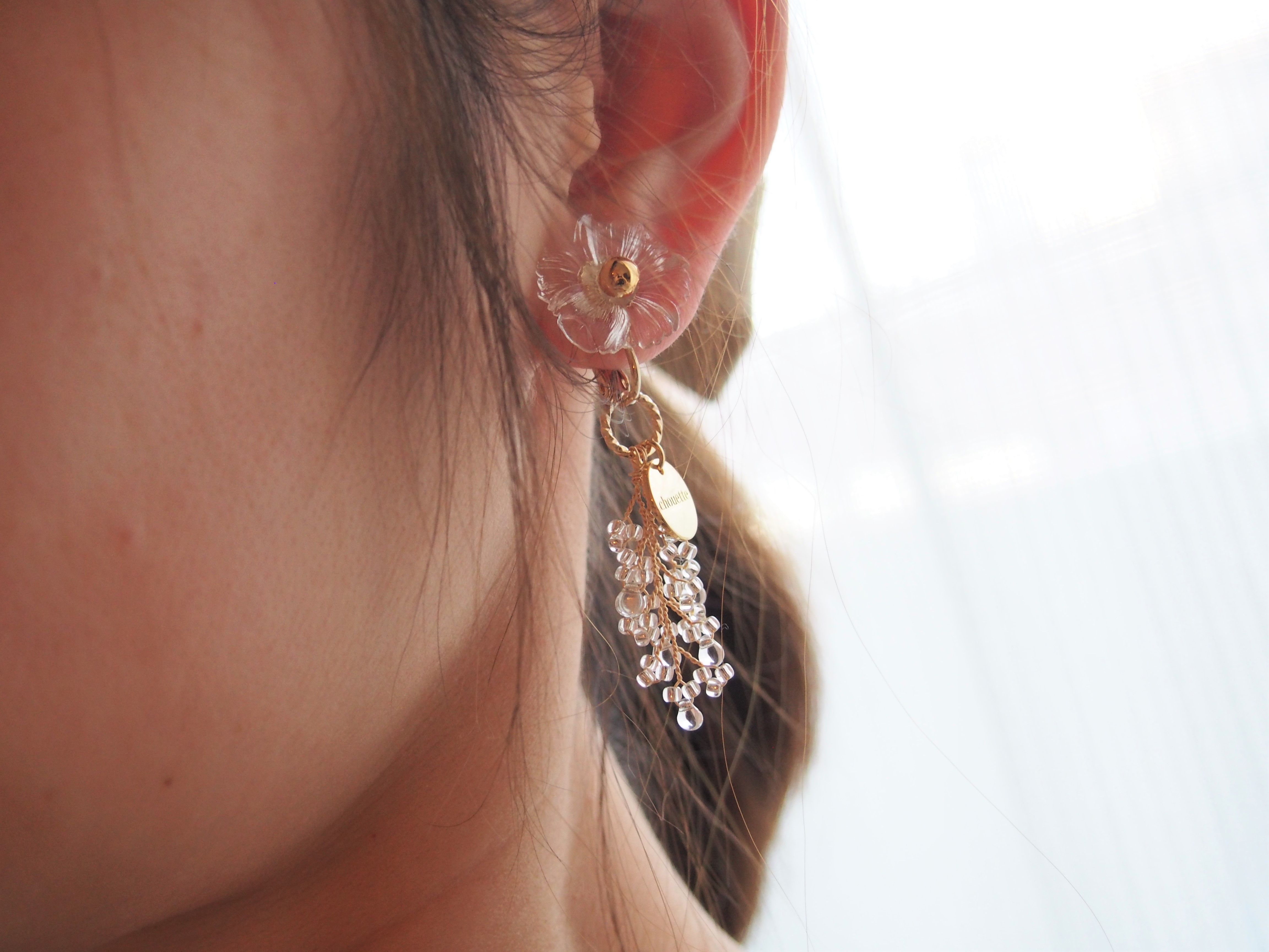 clear flowerピアス/イヤリングの画像2