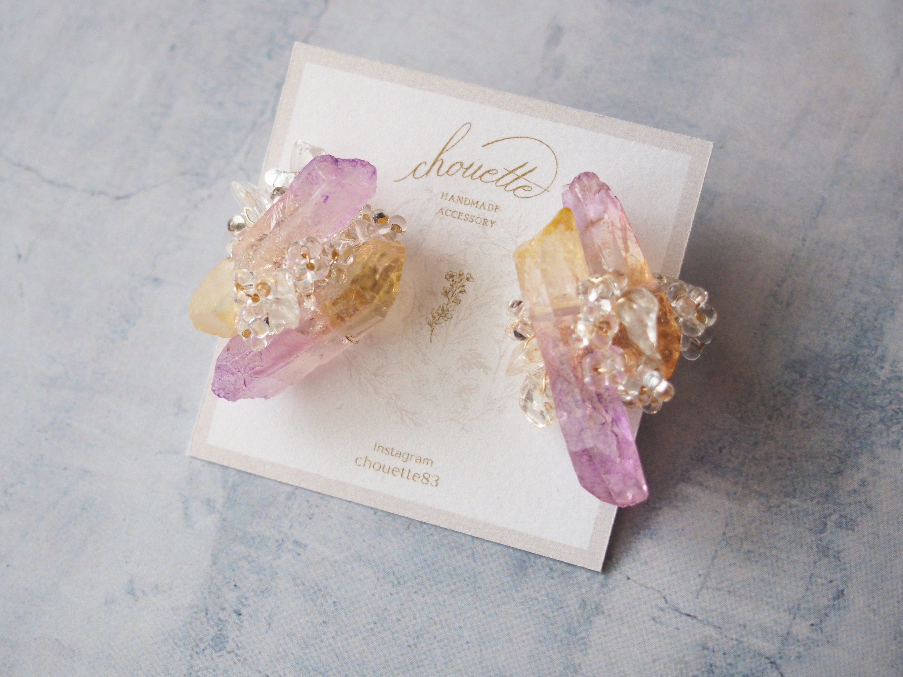 crystal icicleピアス/イヤリング(purple)の画像2