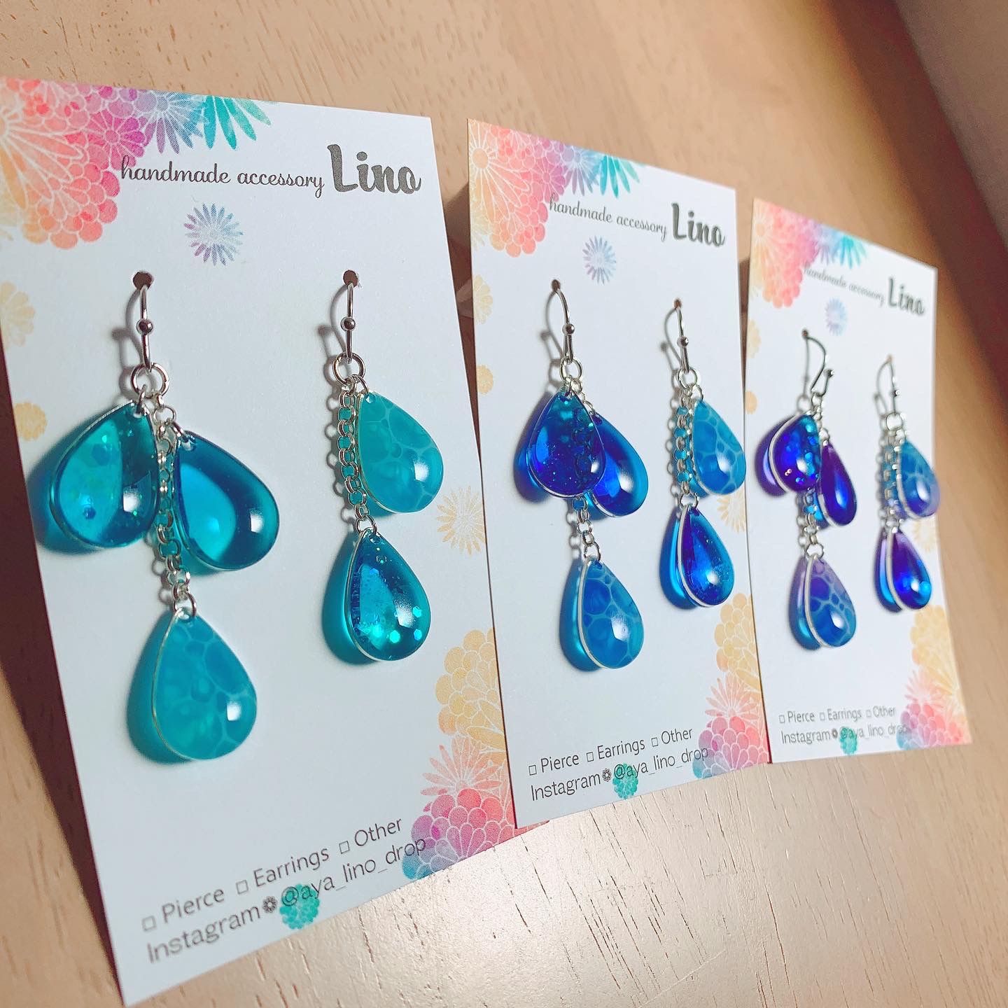 こつぶドロップアシメピアス shallow seaの画像2