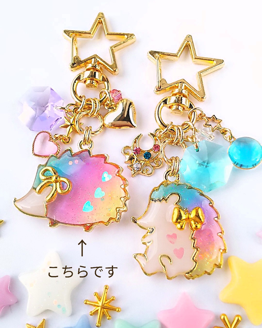 虹色ハリネズミのキーホルダー🦔Aの画像3