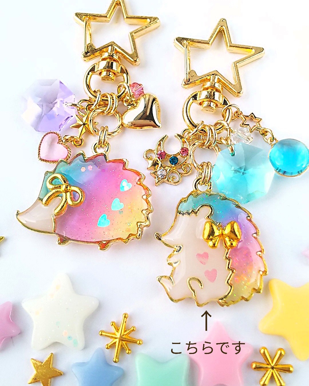 虹色ハリネズミのキーホルダー🦔Bの画像3