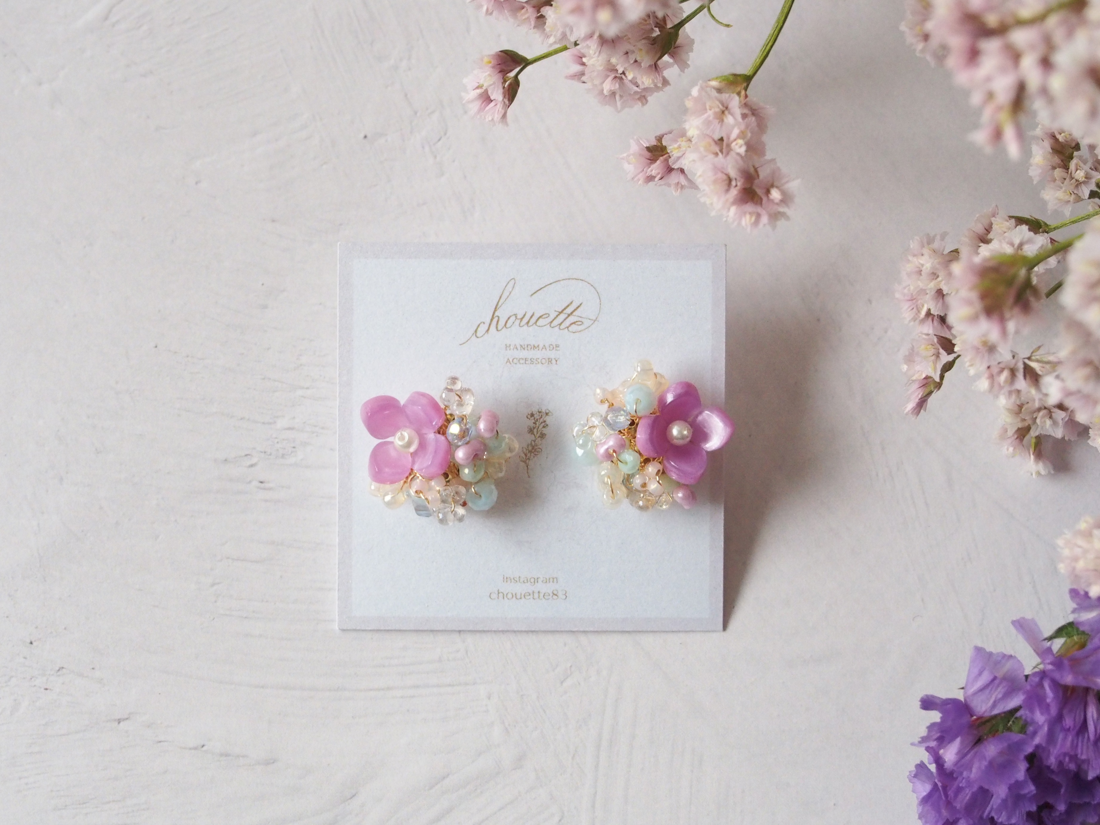 flowerピアス/イヤリング(pink)の画像2