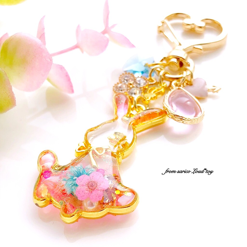 お花とうさぎチャームの画像2