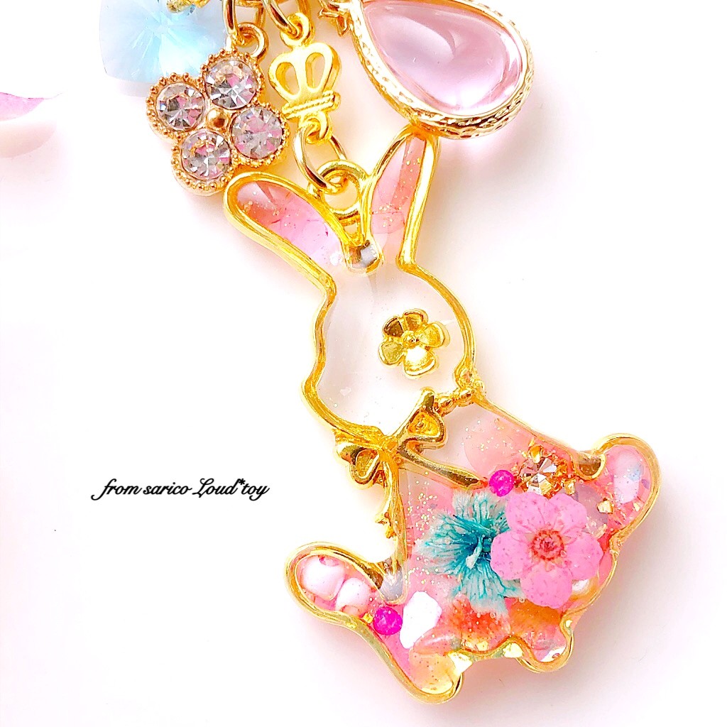 お花とうさぎチャームの画像3
