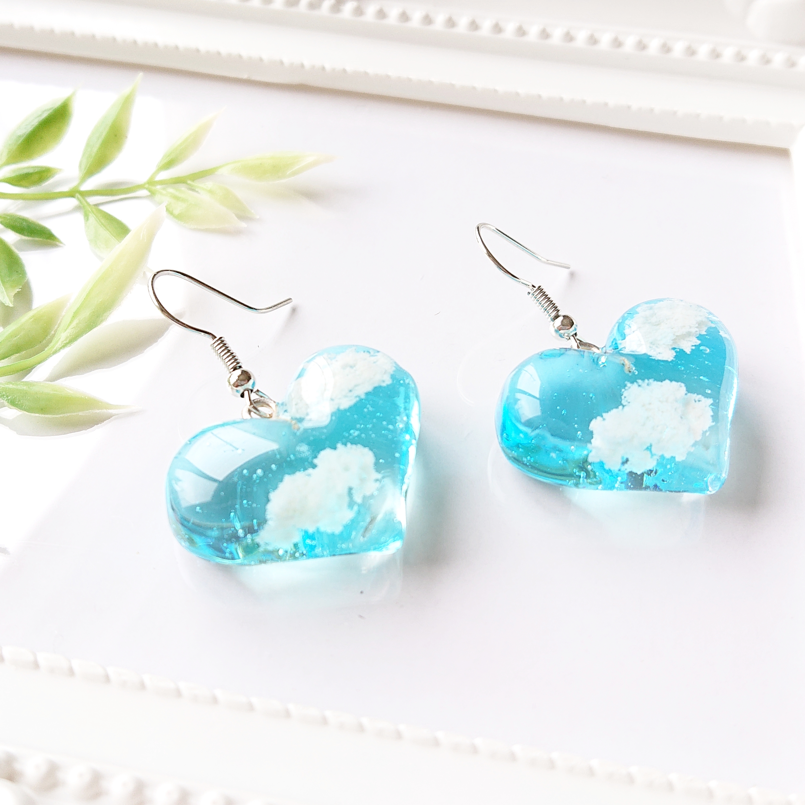 ハートの空。.*<ぷっくり> ハート型レジンピアス・イヤリングの画像3