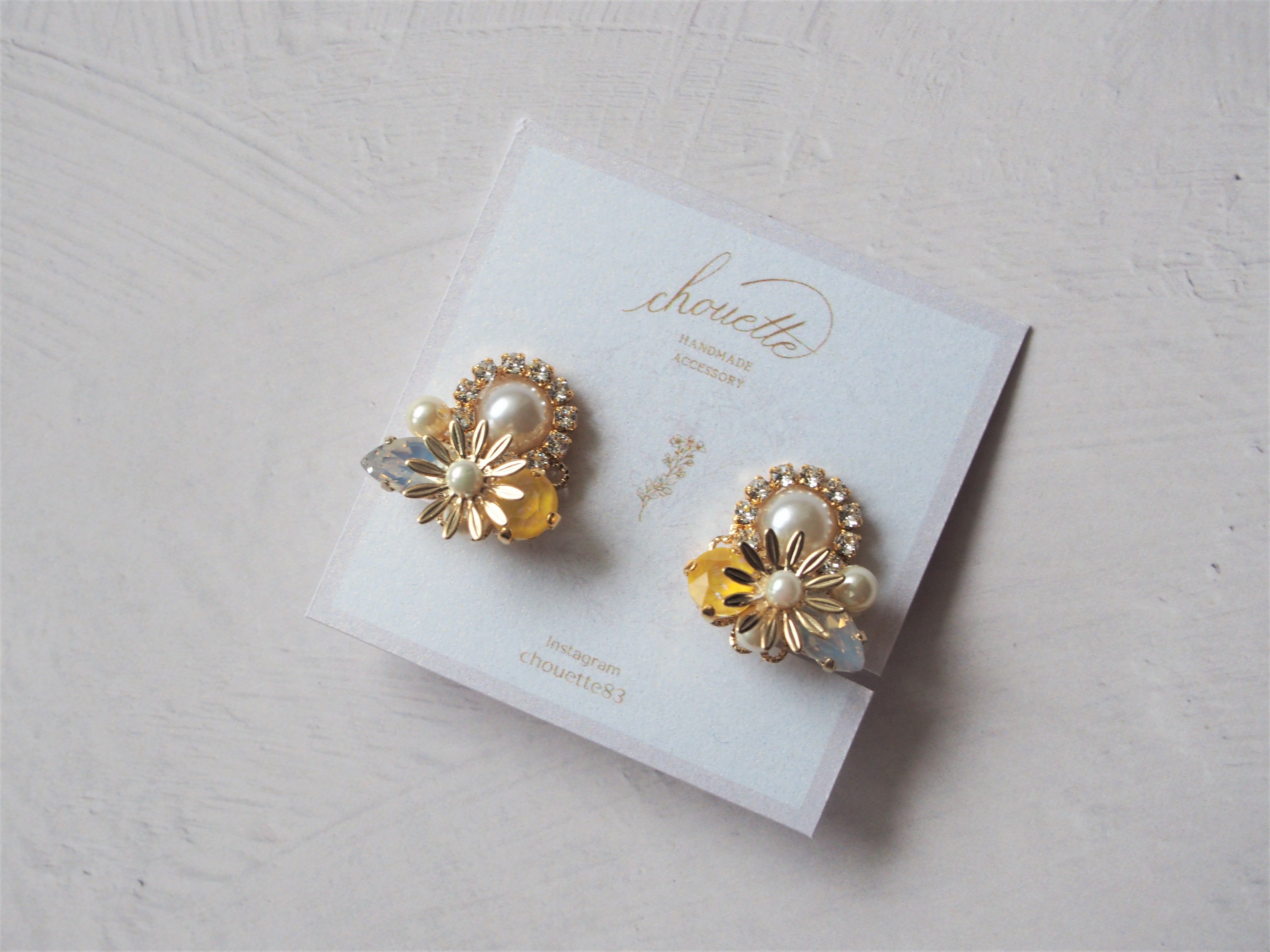 【14kgf】flower bijou pierce (yellow)の画像2