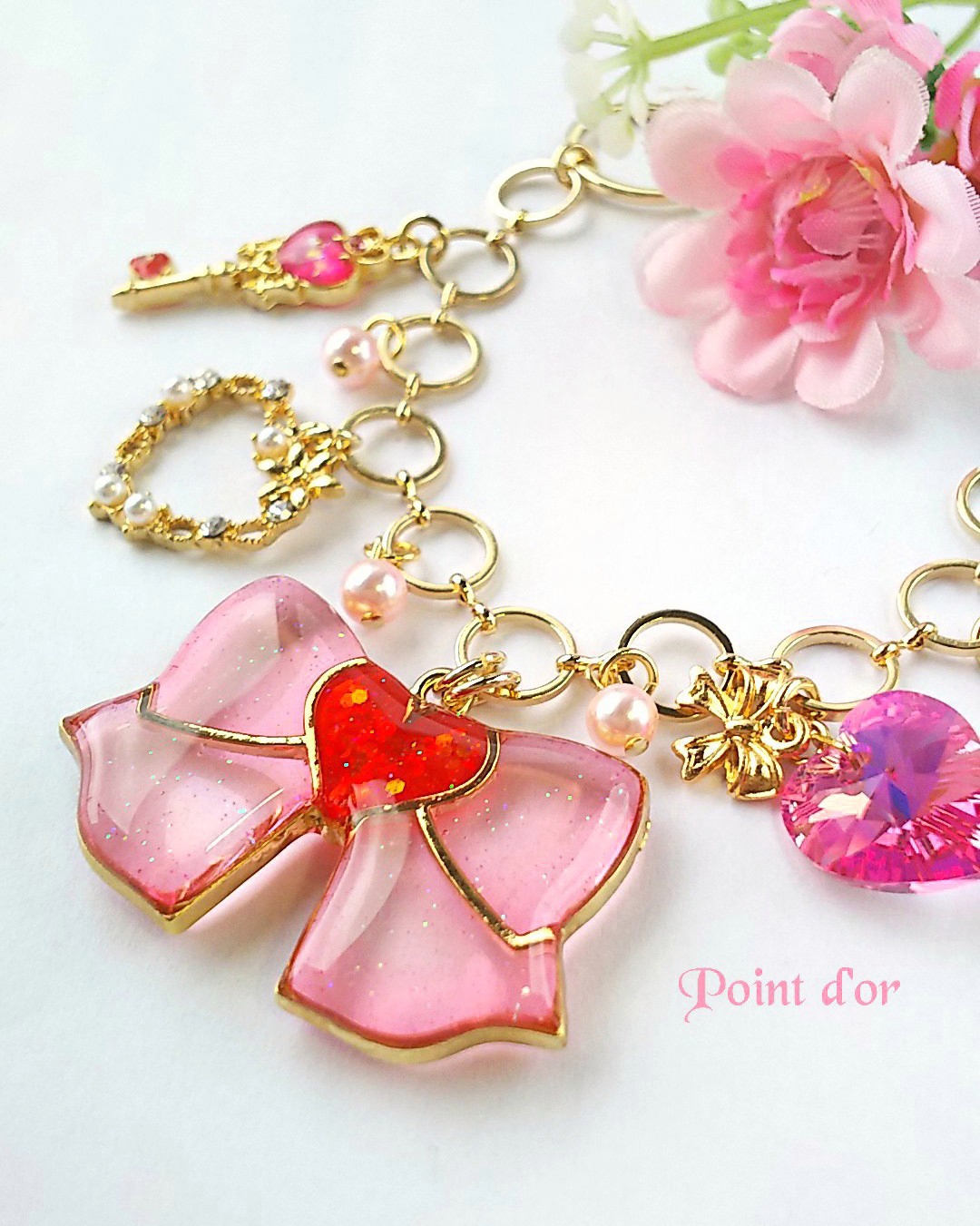 リボンとハートのバッグチャーム🎀の画像2