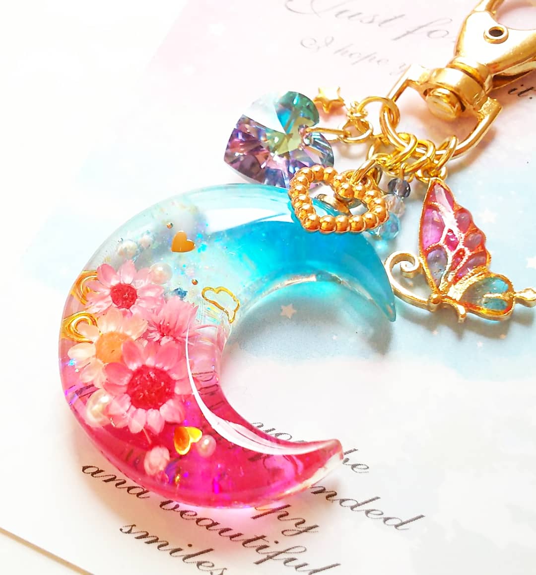 三日月フラワーガーデンキーホルダーの画像2