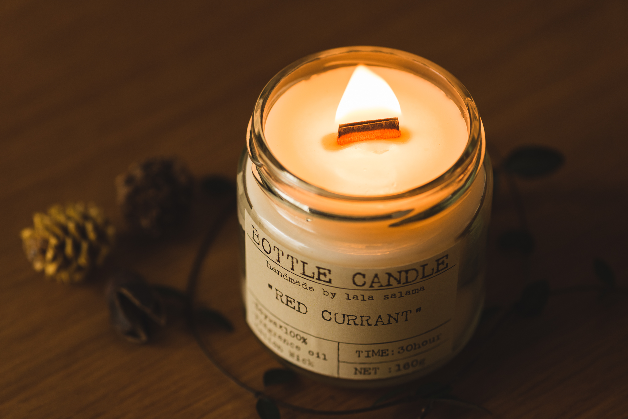 SOY BOTTLE CANDLE【wood wick】の画像2