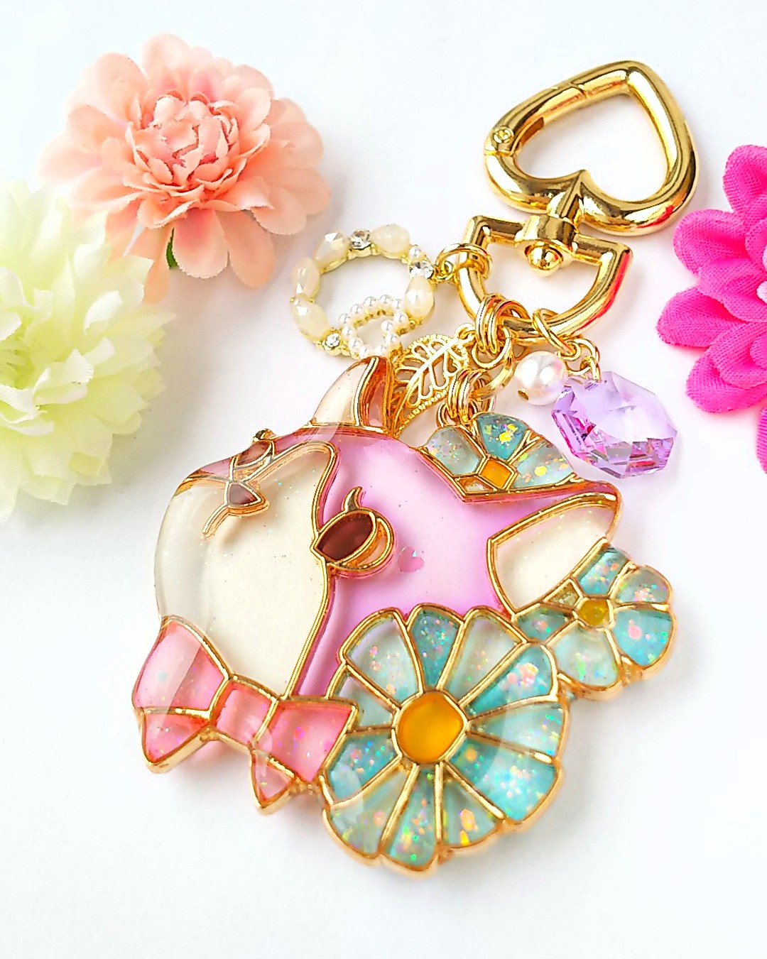 おしゃれネコのキーフック♡（スワローラベンダー）の画像2