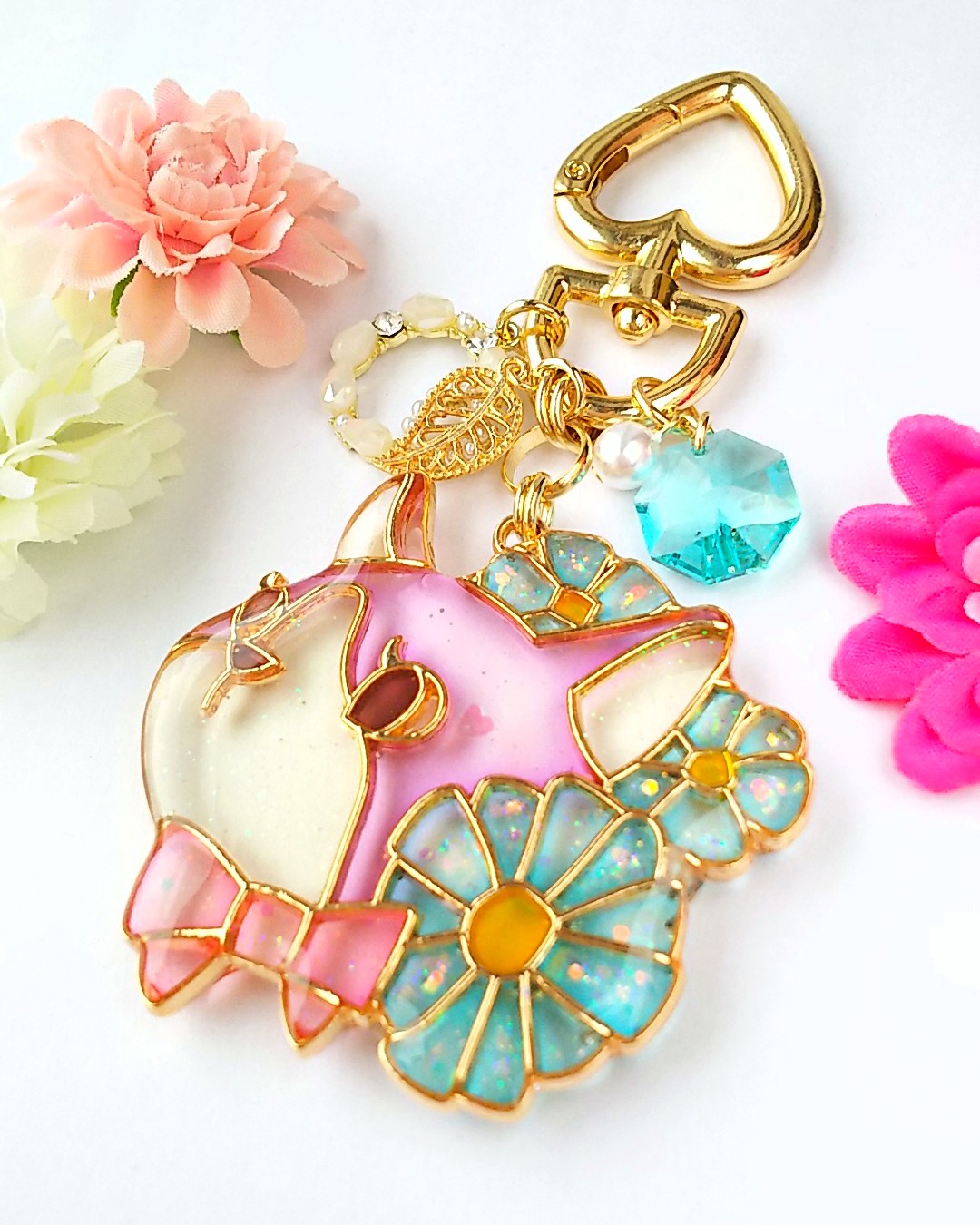 おしゃれネコのキーフック♡（スワローブルーー）の画像2