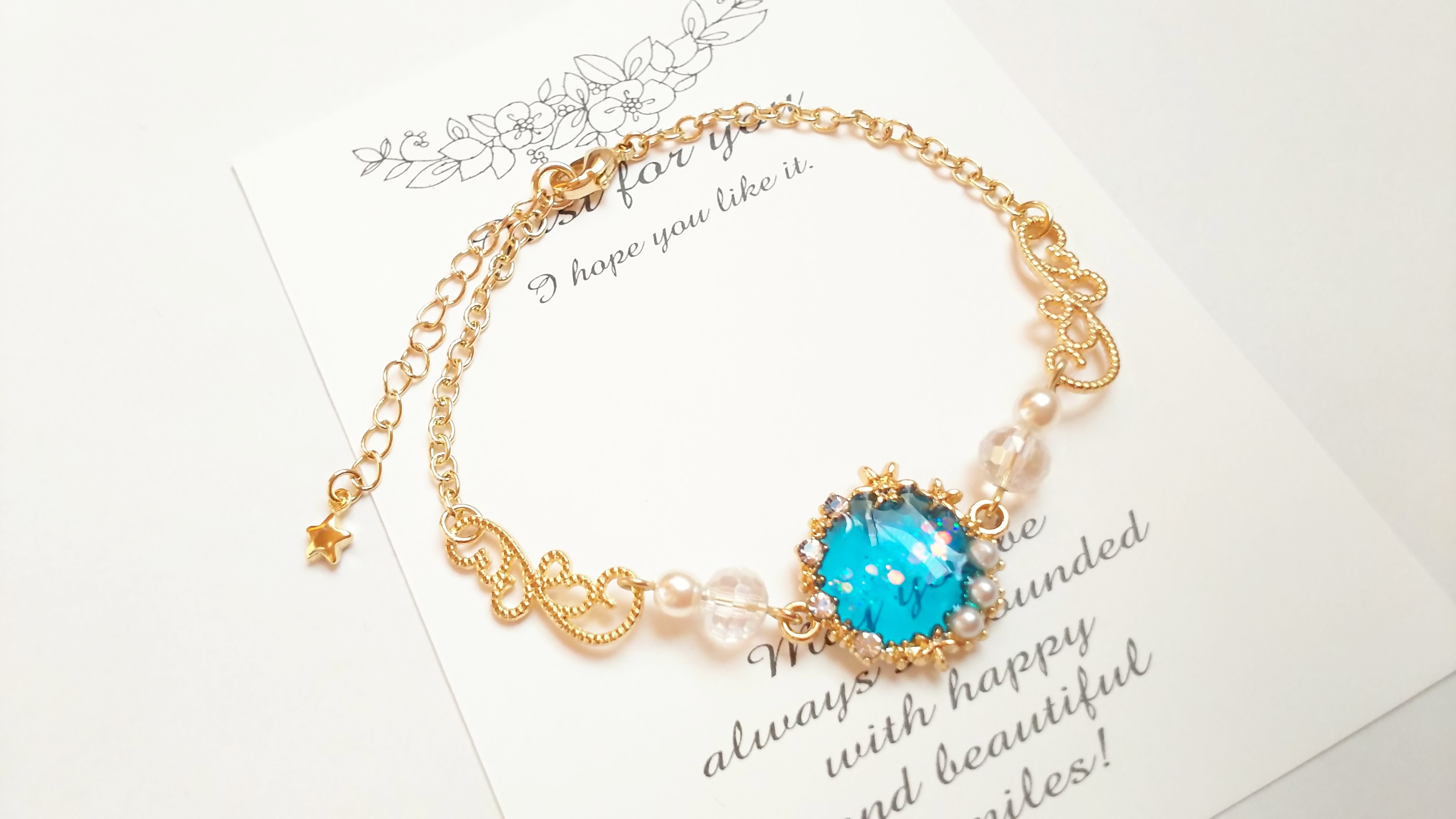 ターコイズカラーのブレスレットの画像2