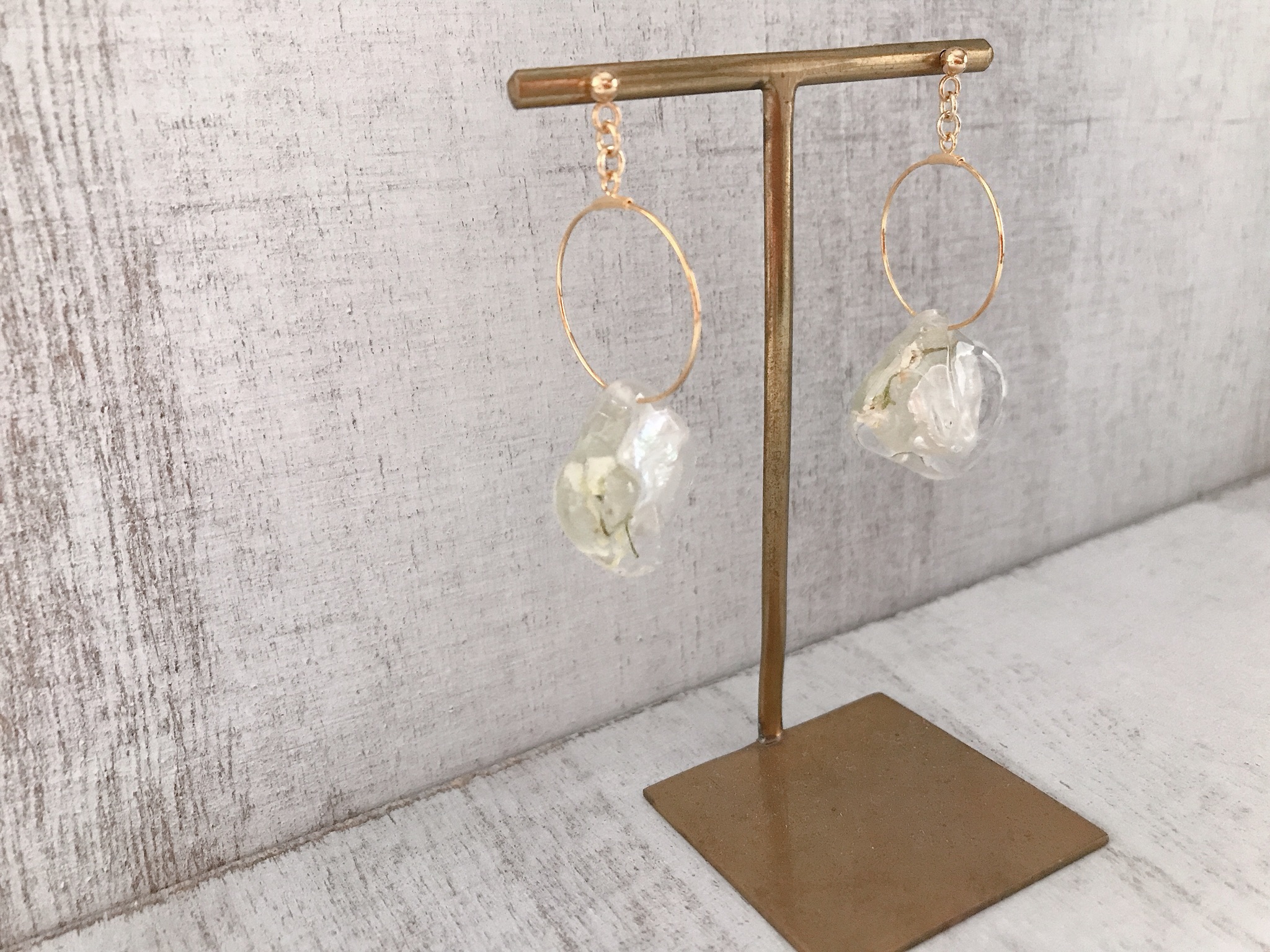 baroque pearl fleur espaceピアスの画像5