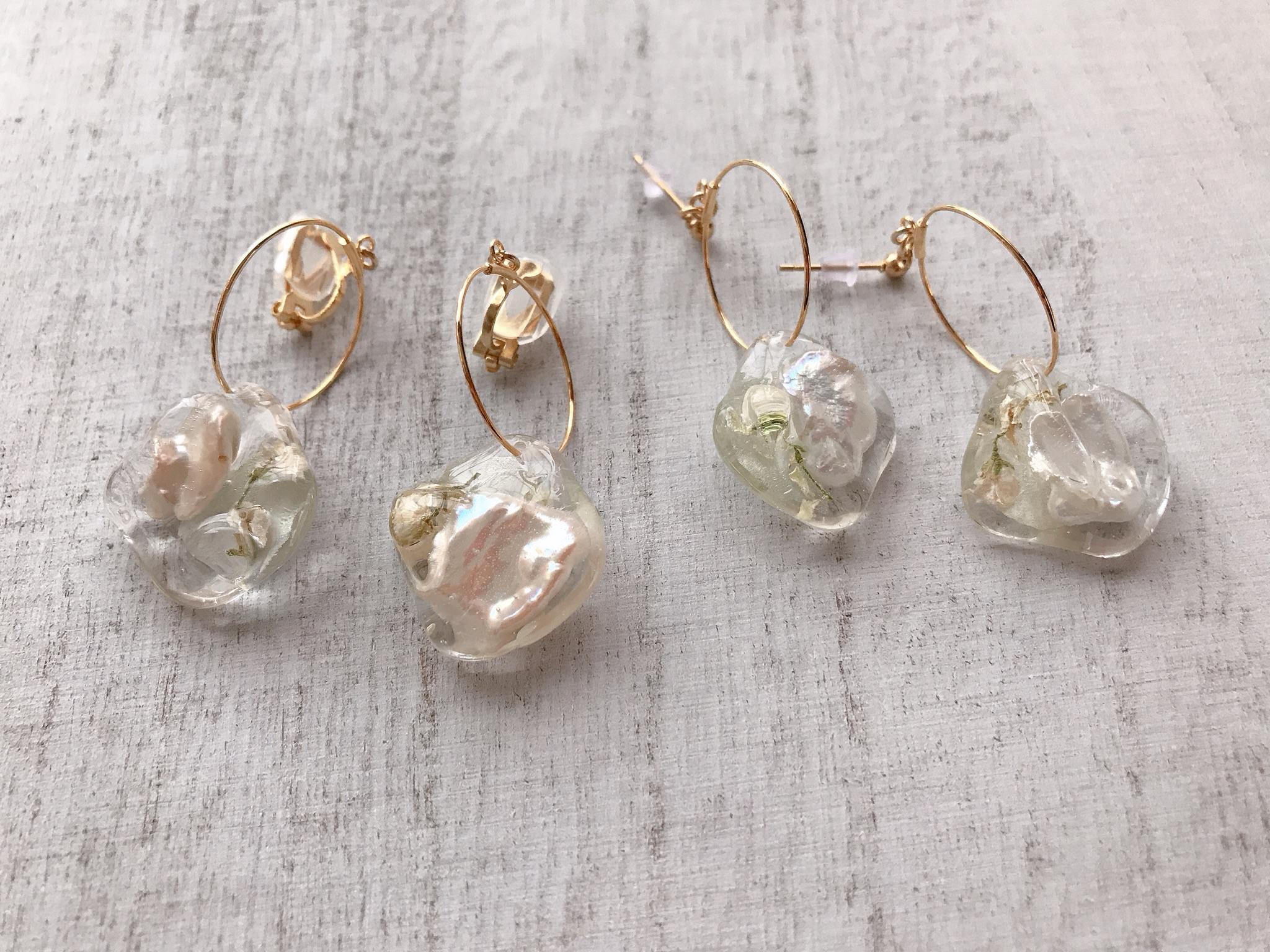 baroque pearl fleur espaceピアスの画像6