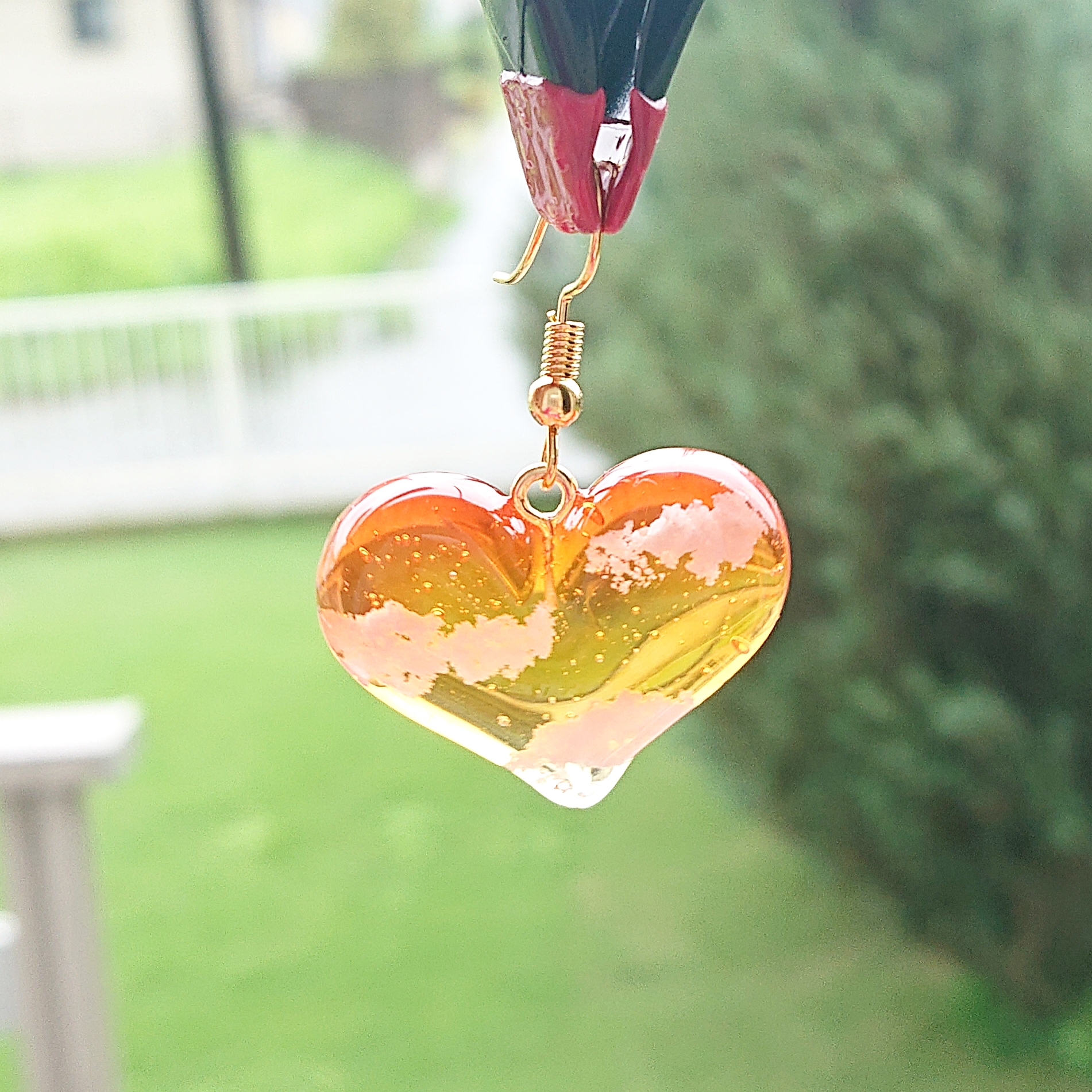 ハートの空。.*<夕焼け> ハート型レジンピアス・イヤリングの画像5