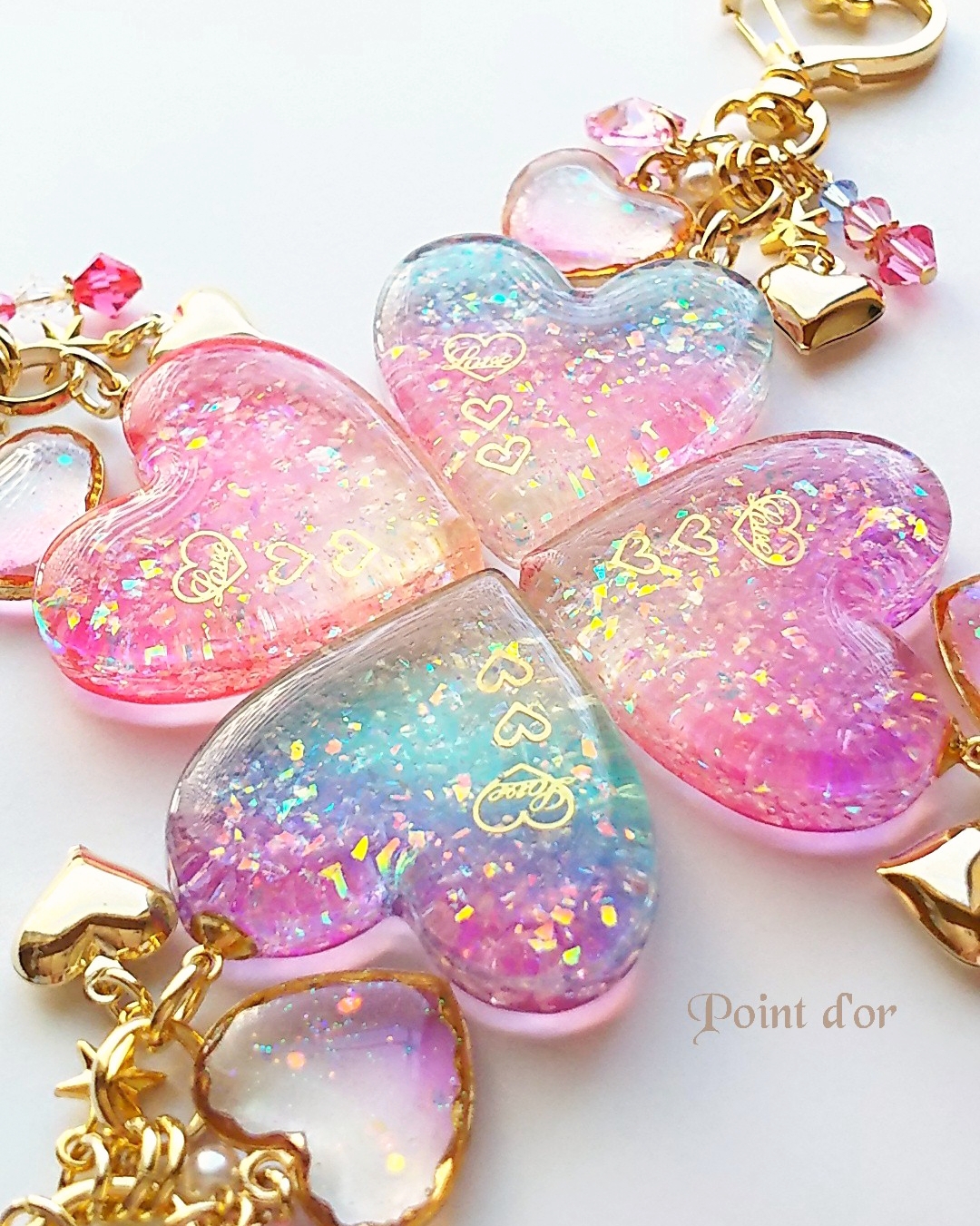 ハートのキーホルダー♡パステルカラーの画像3