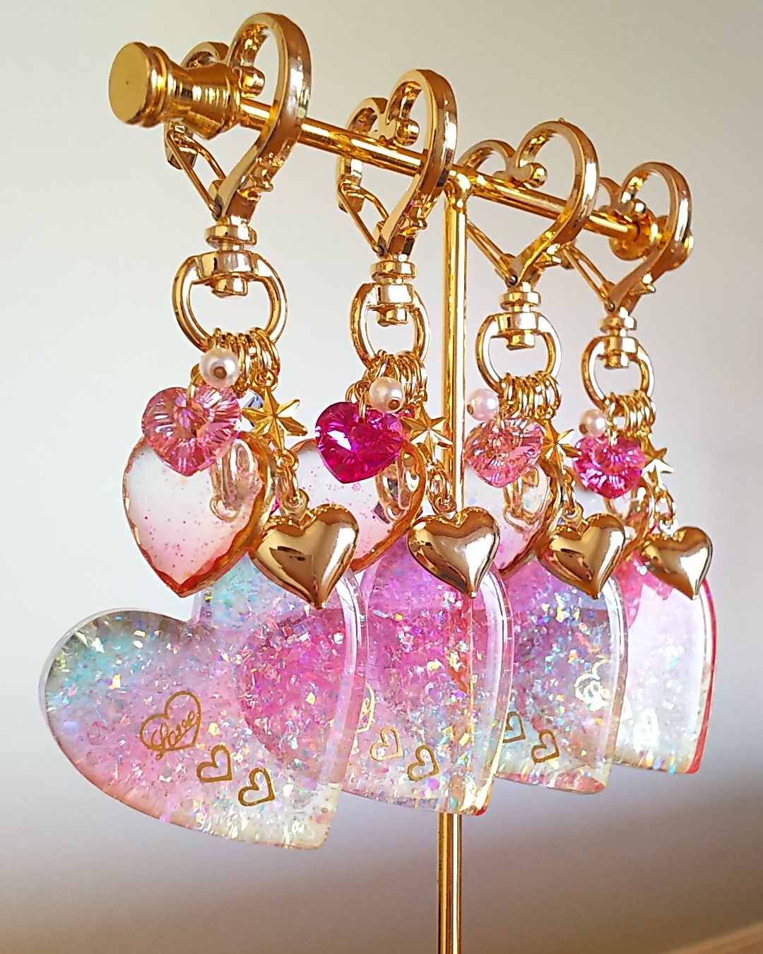 ハートのキーホルダー♡パステルカラーの画像4