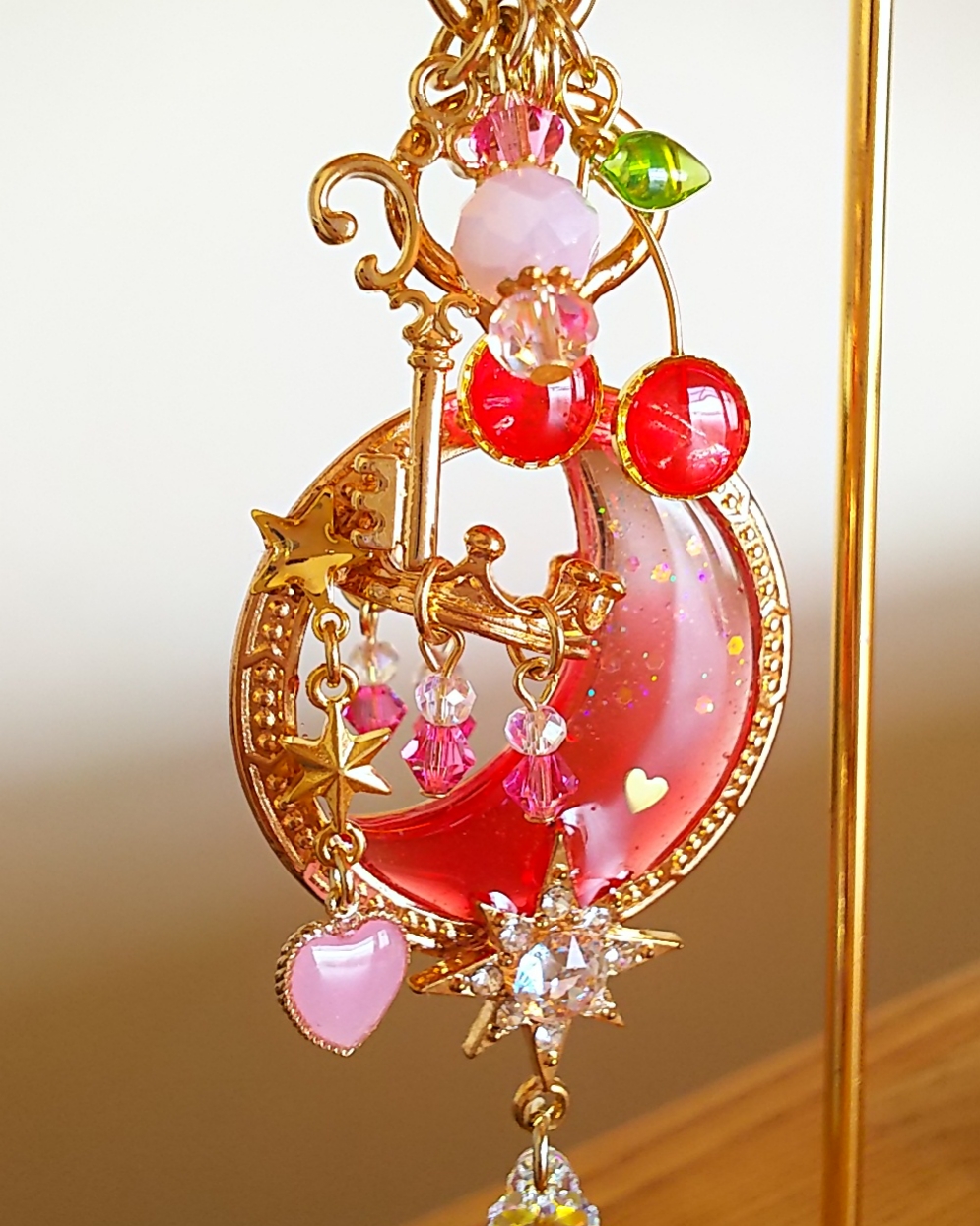 さくらんぼシャンデリアキーホルダー🍒レッドの画像2