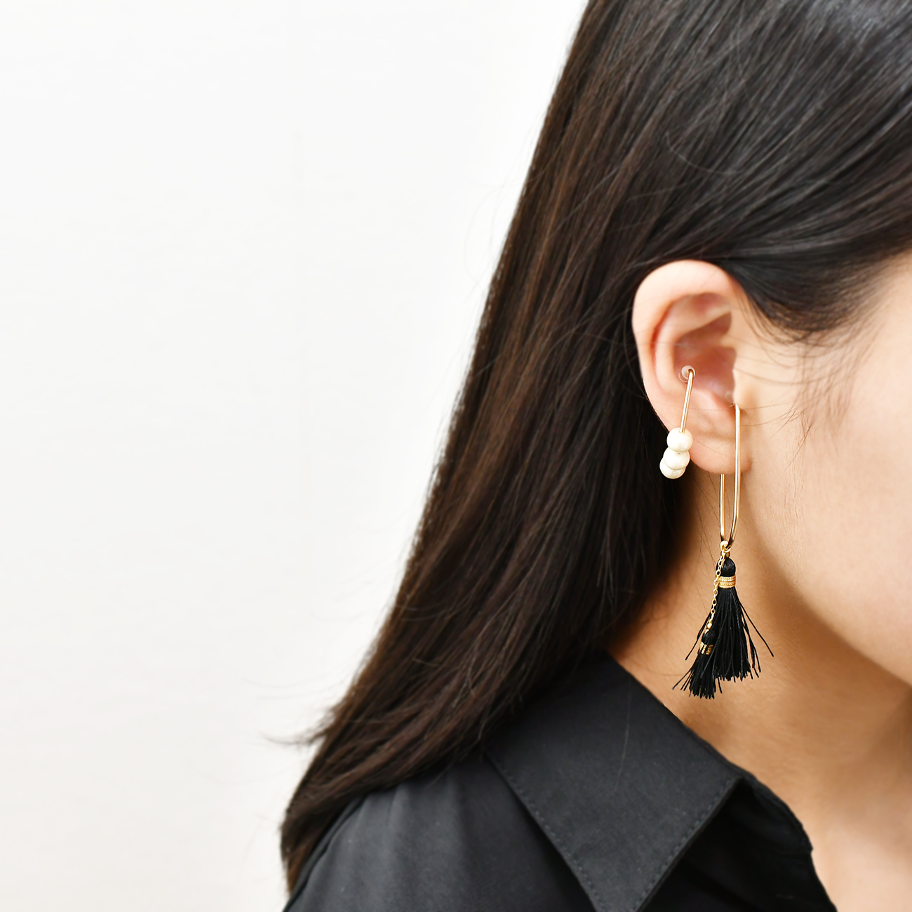 選べるタッセル　大ぶりイヤーカフ/コットンパールつき 　14KGF対応の画像6