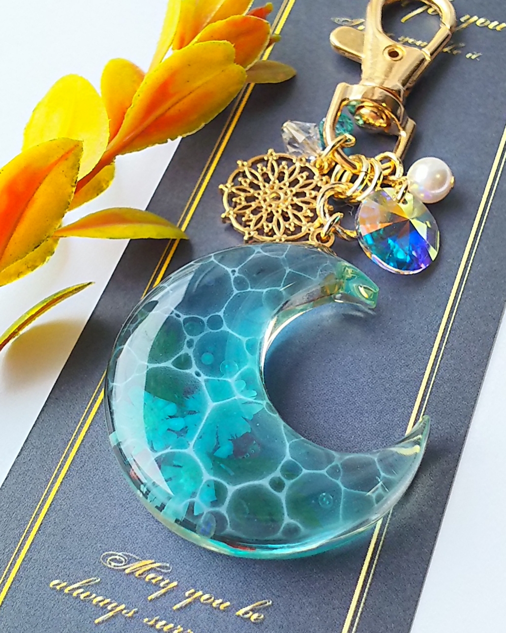 三日月の水面花🌼キーホルダー Bの画像3